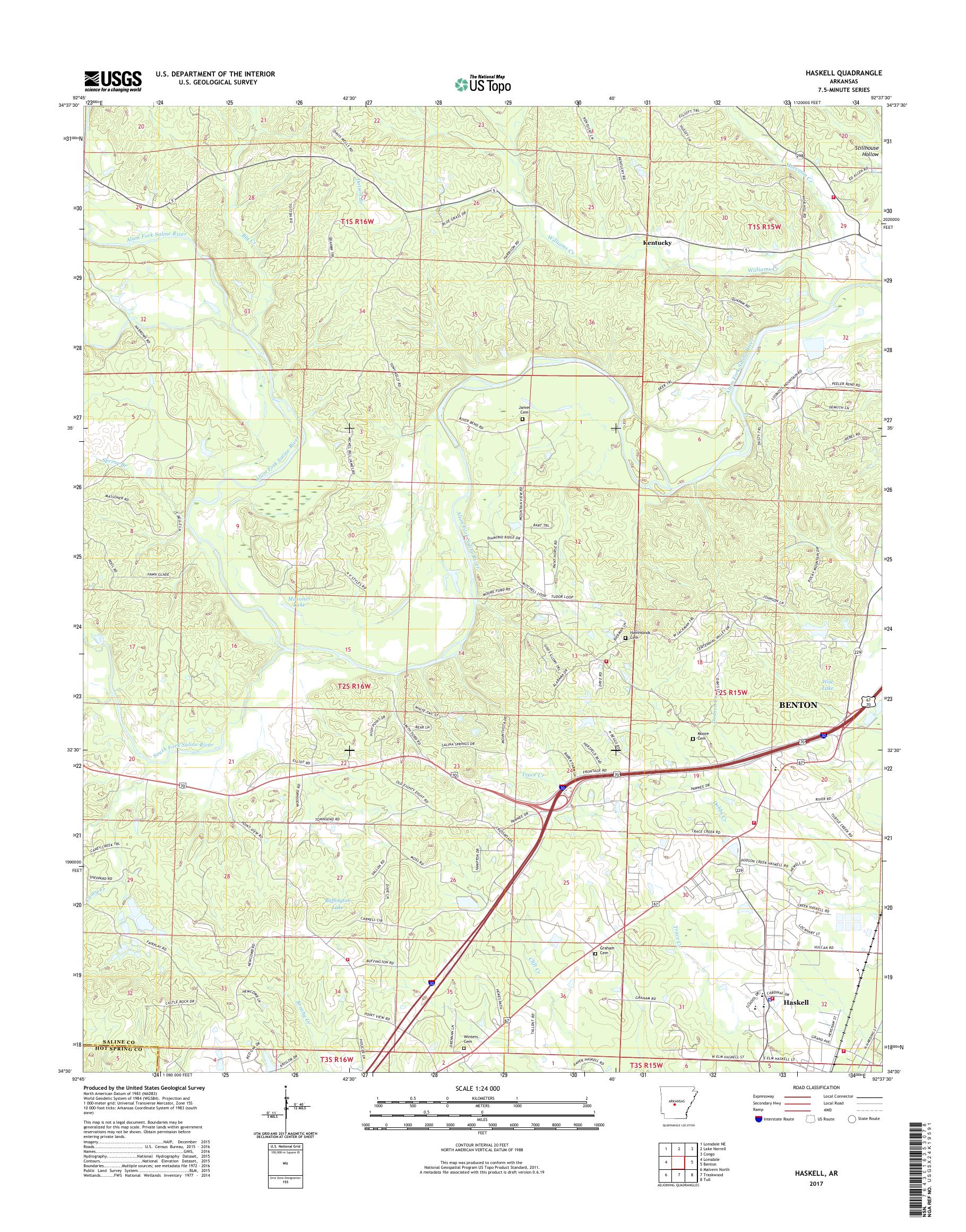 MyTopo Haskell, Arkansas USGS Quad Topo Map