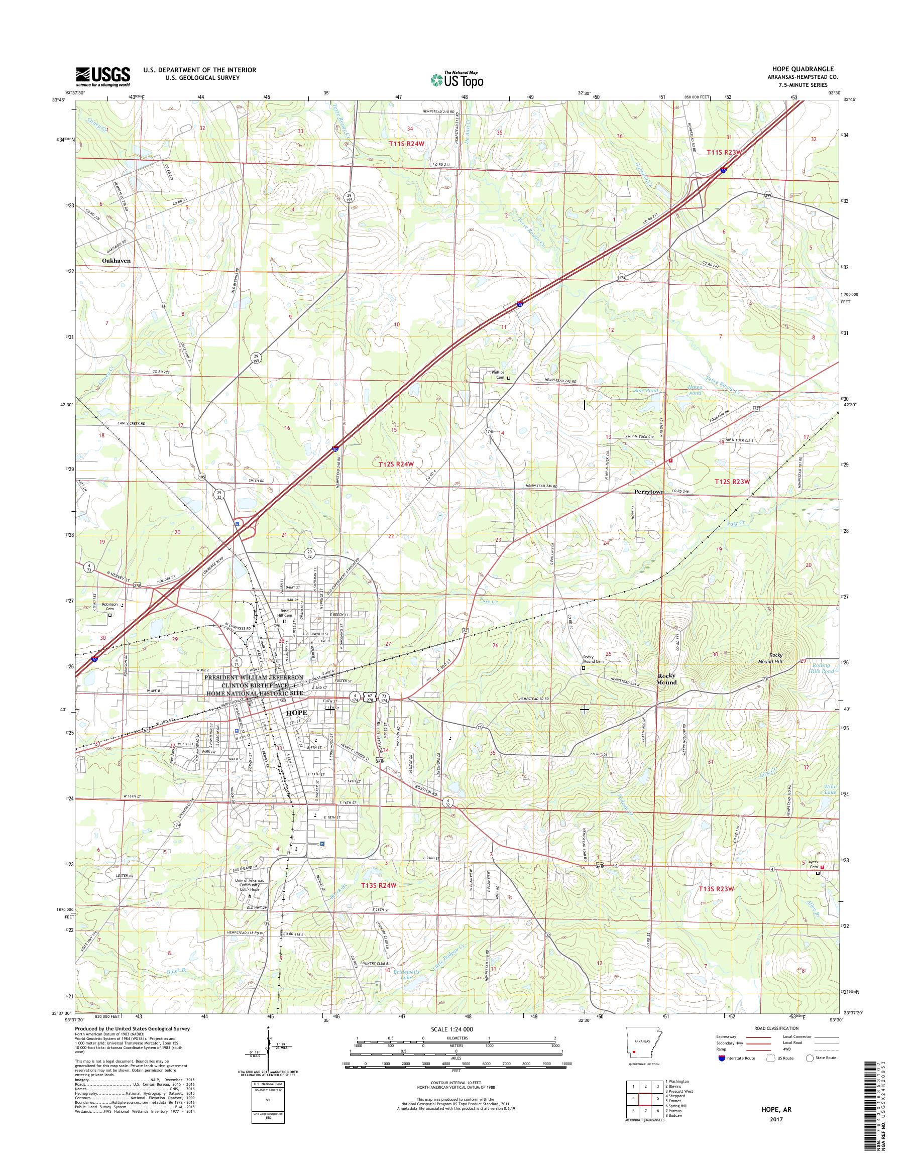 MyTopo Hope, Arkansas USGS Quad Topo Map