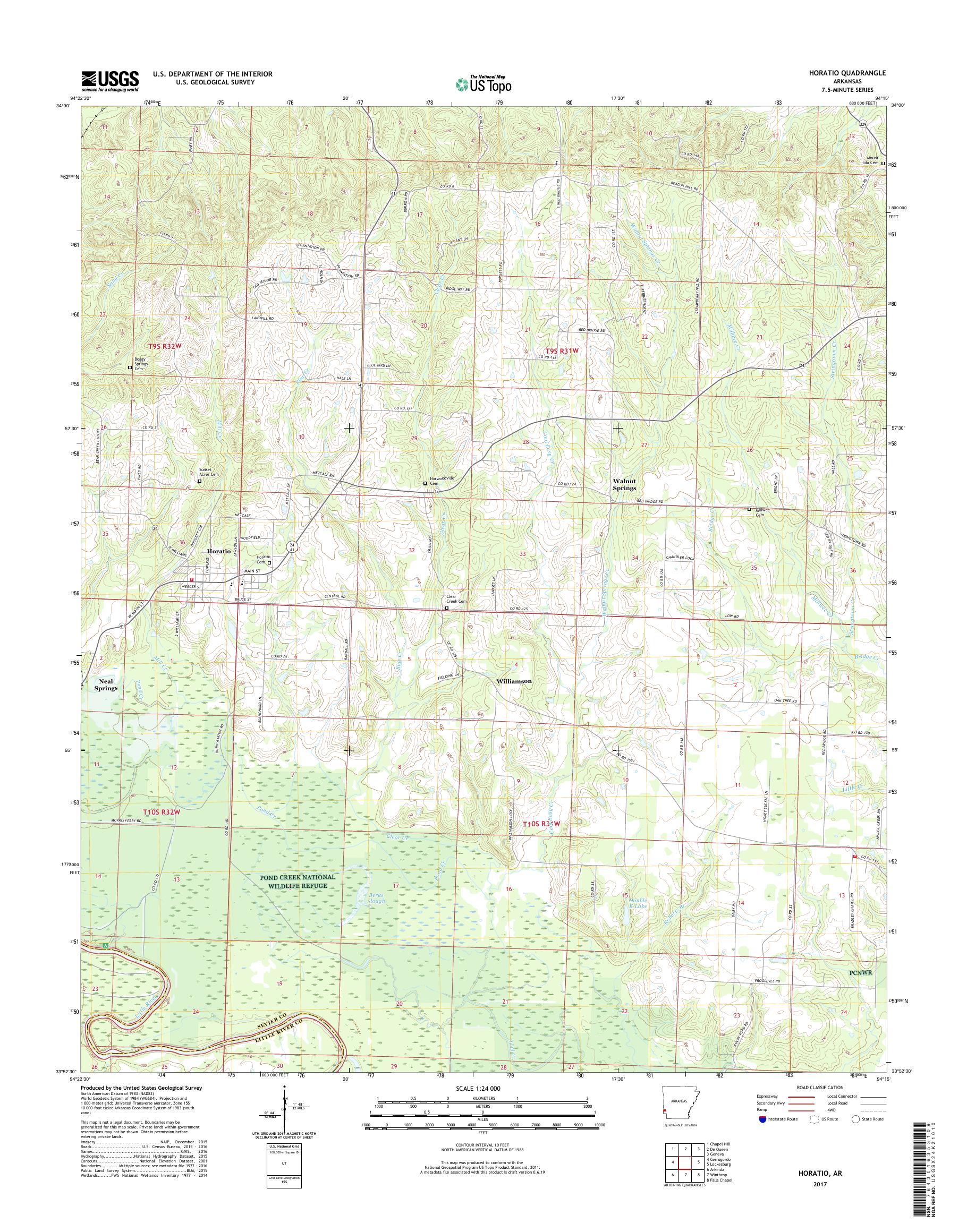 MyTopo Horatio, Arkansas USGS Quad Topo Map
