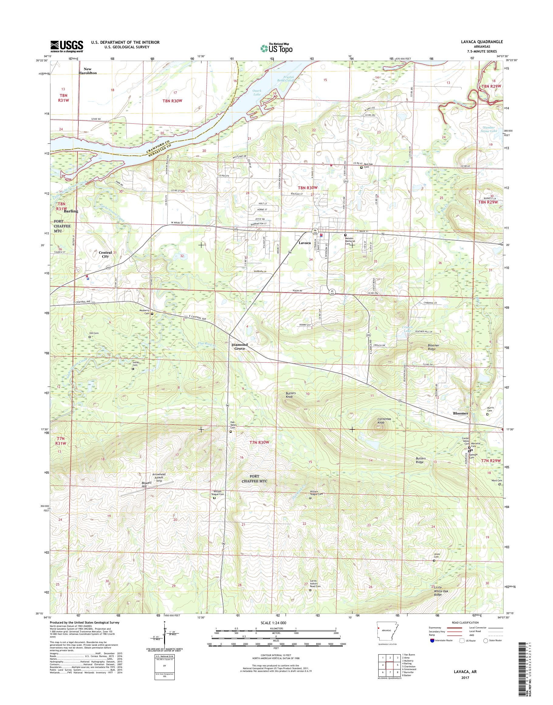 MyTopo Lavaca, Arkansas USGS Quad Topo Map