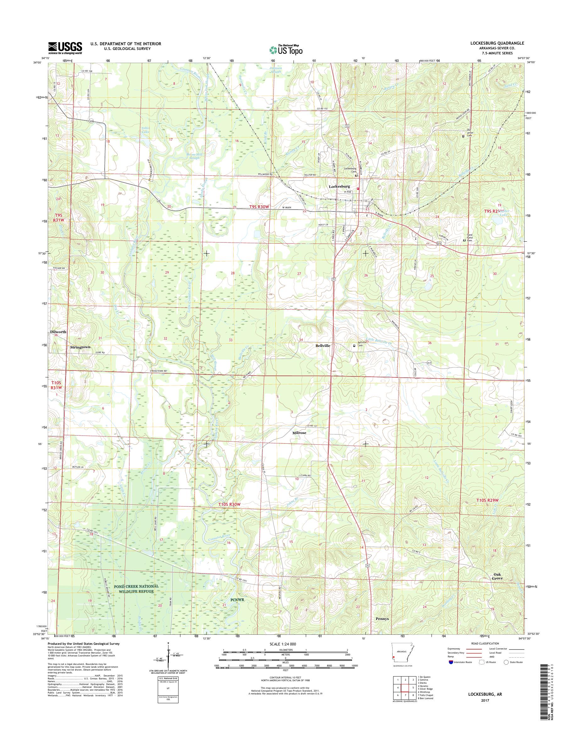 MyTopo Lockesburg, Arkansas USGS Quad Topo Map
