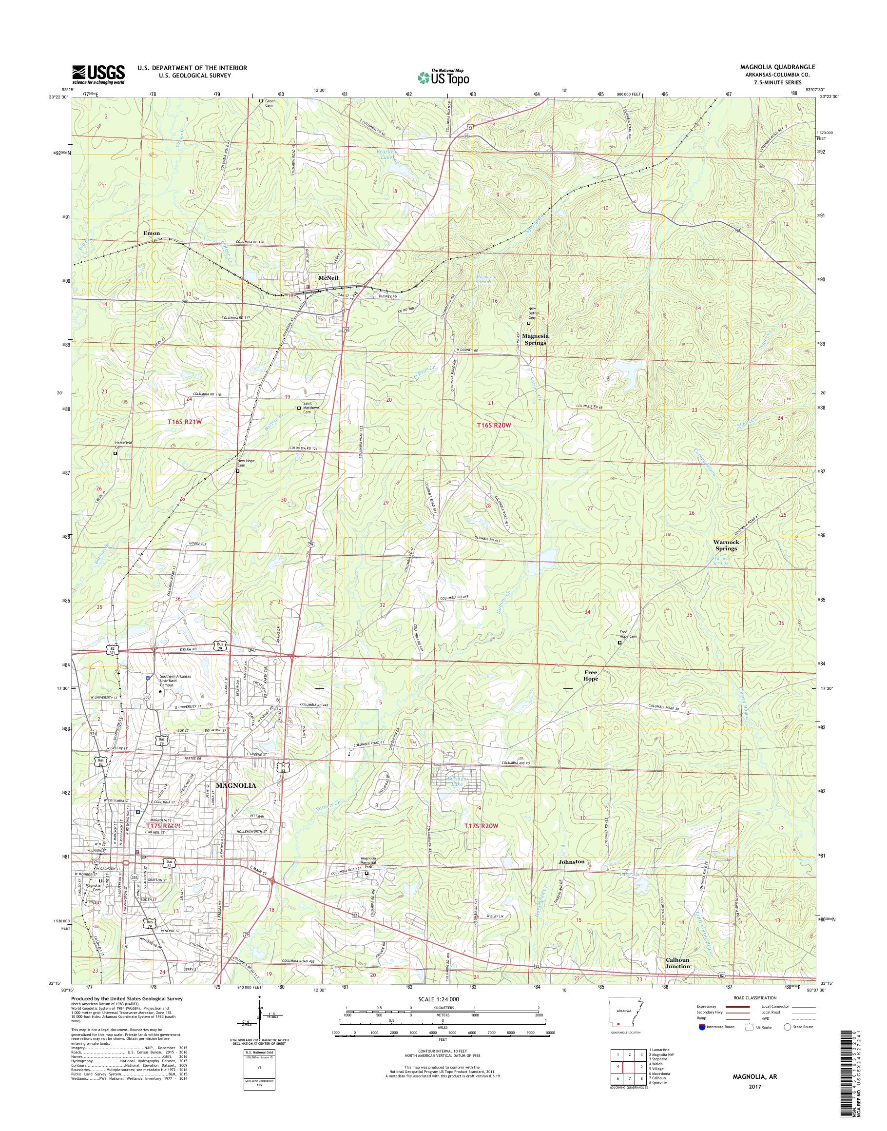 MyTopo Magnolia, Arkansas USGS Quad Topo Map