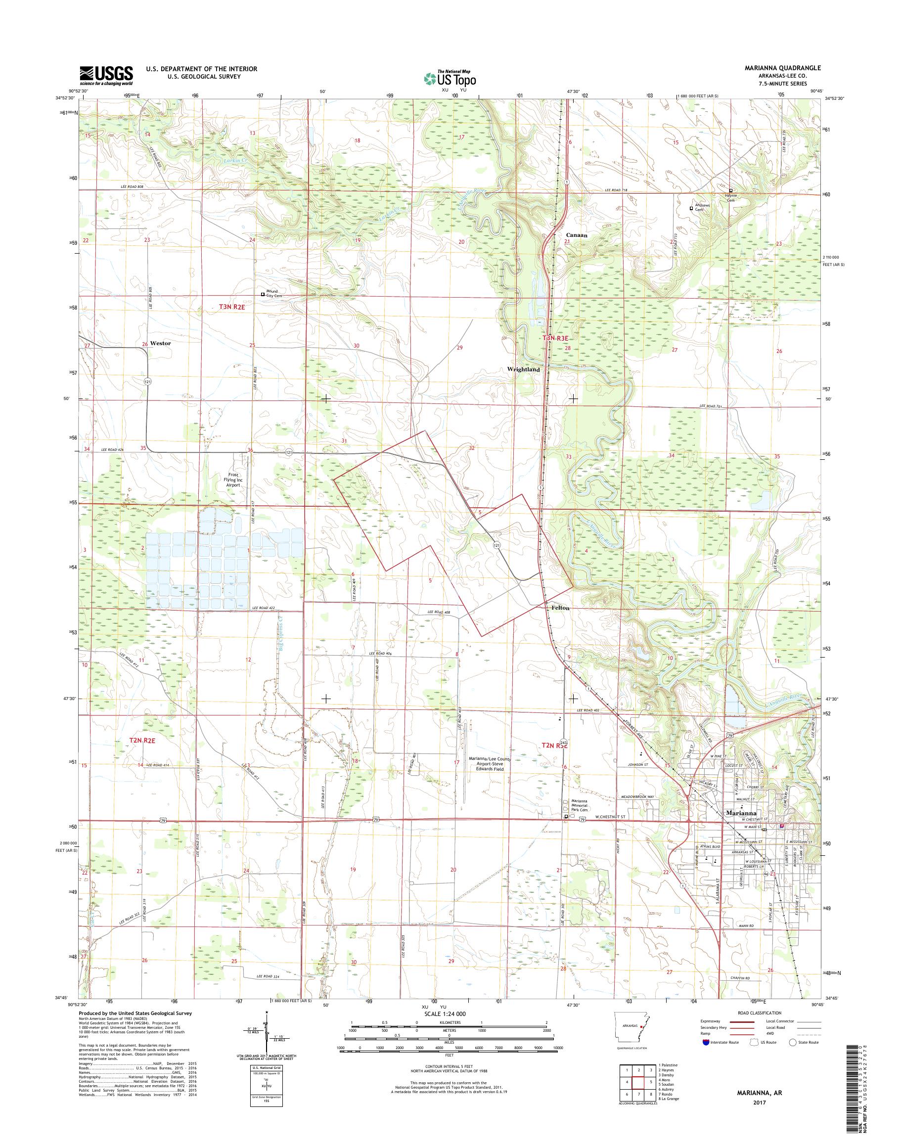 MyTopo Marianna, Arkansas USGS Quad Topo Map