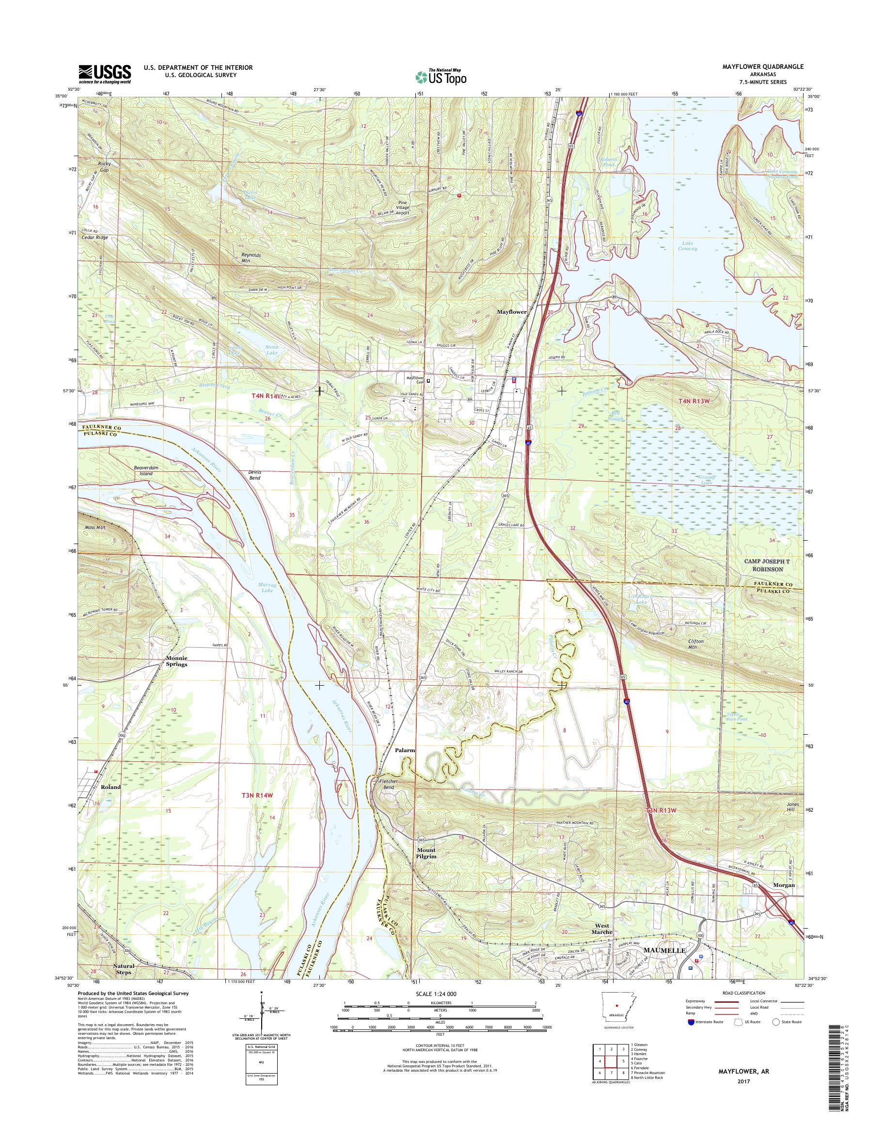 MyTopo Mayflower, Arkansas USGS Quad Topo Map