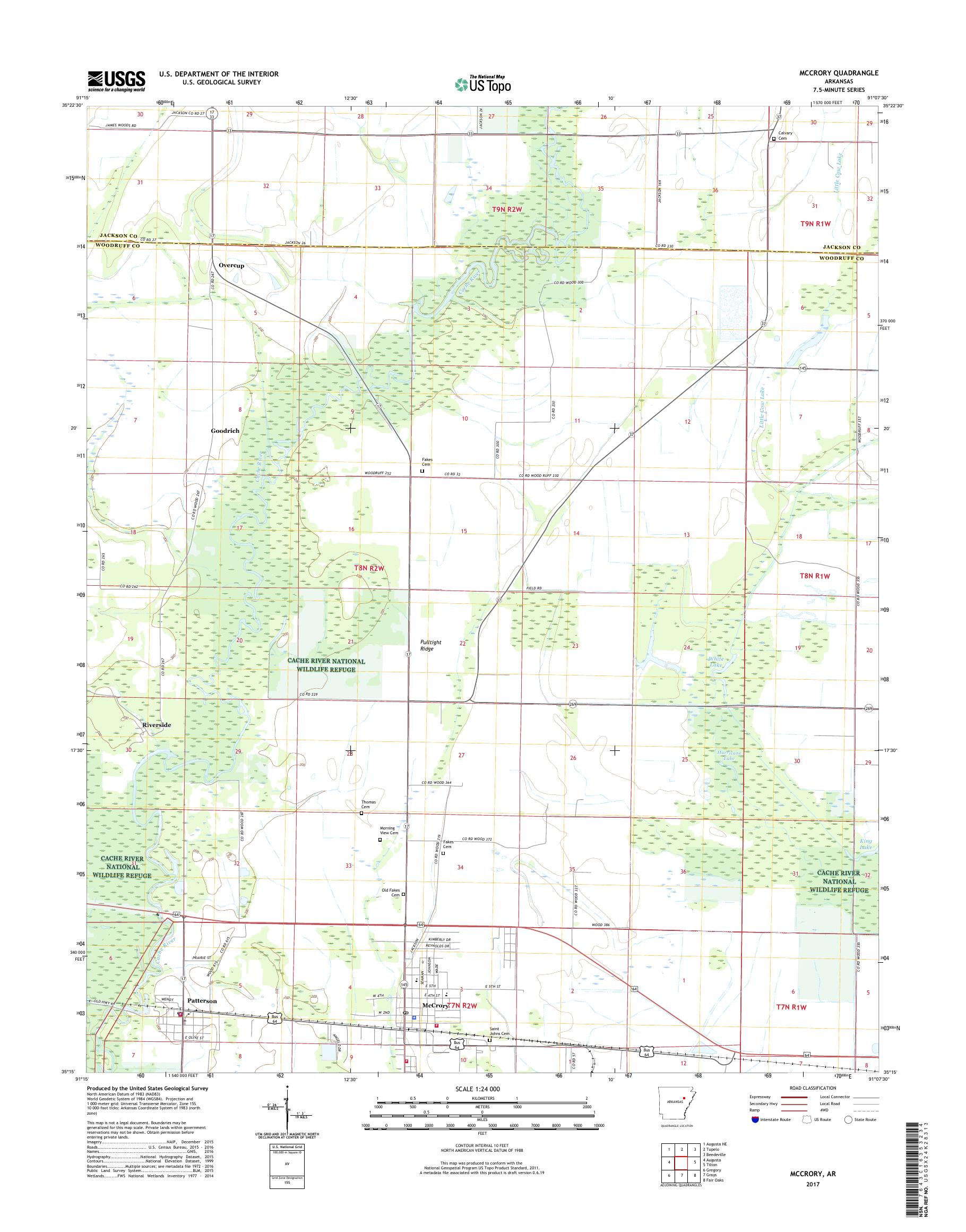 MyTopo McCrory, Arkansas USGS Quad Topo Map