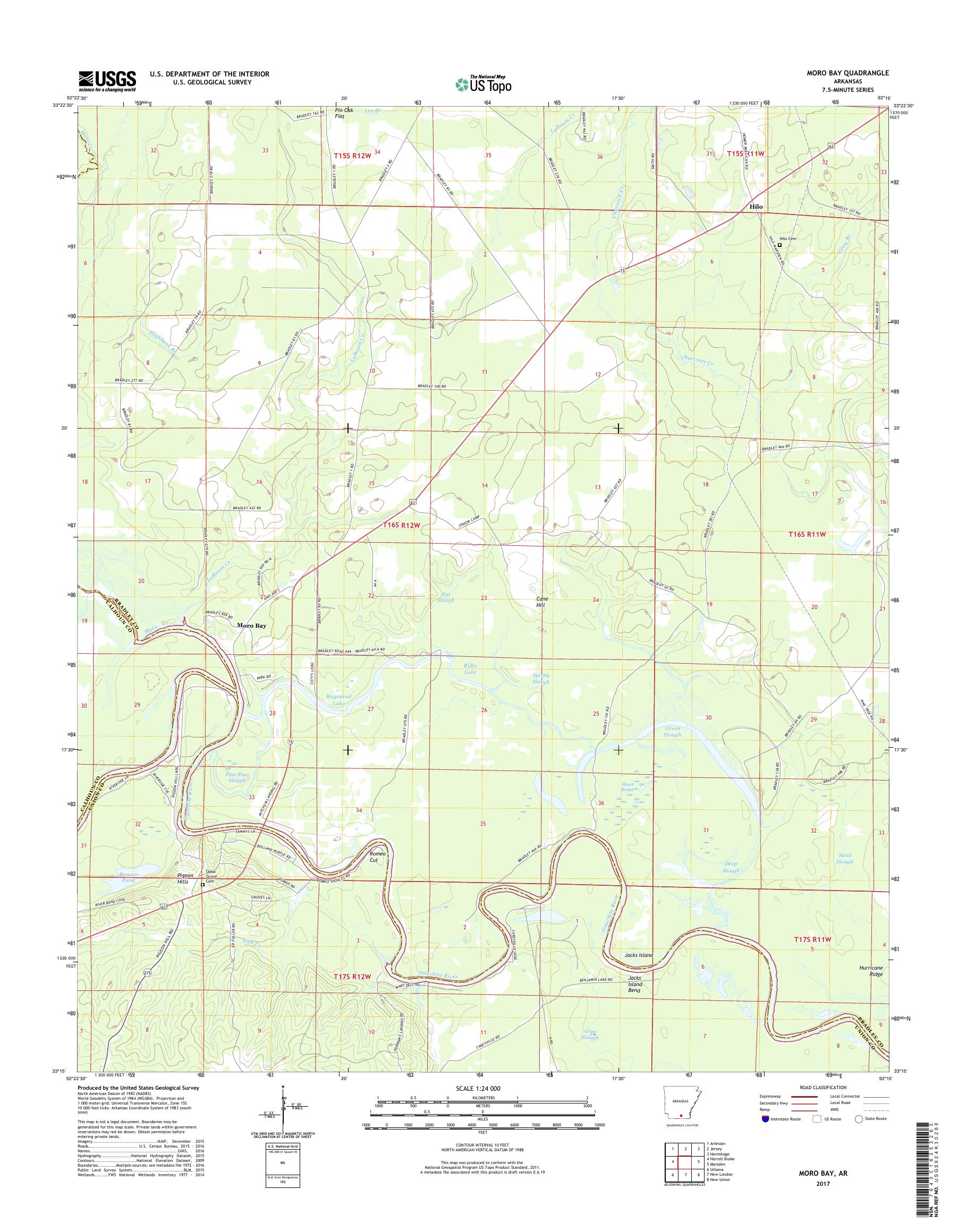 MyTopo Moro Bay, Arkansas USGS Quad Topo Map