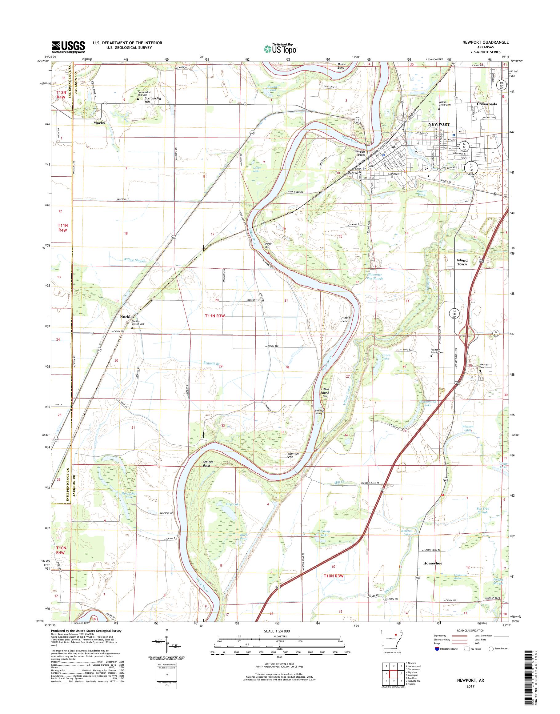 MyTopo Newport, Arkansas USGS Quad Topo Map