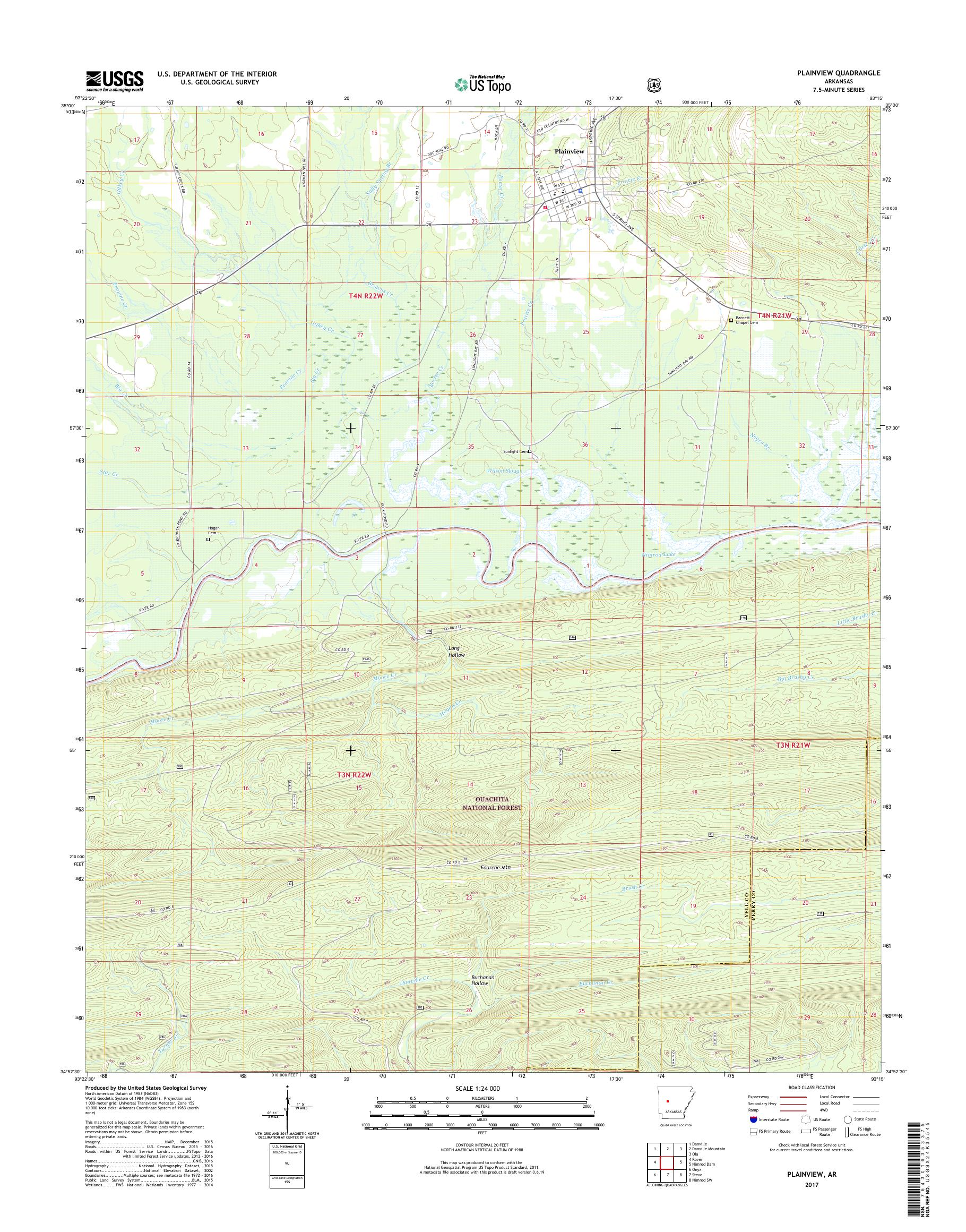 MyTopo Plainview, Arkansas USGS Quad Topo Map