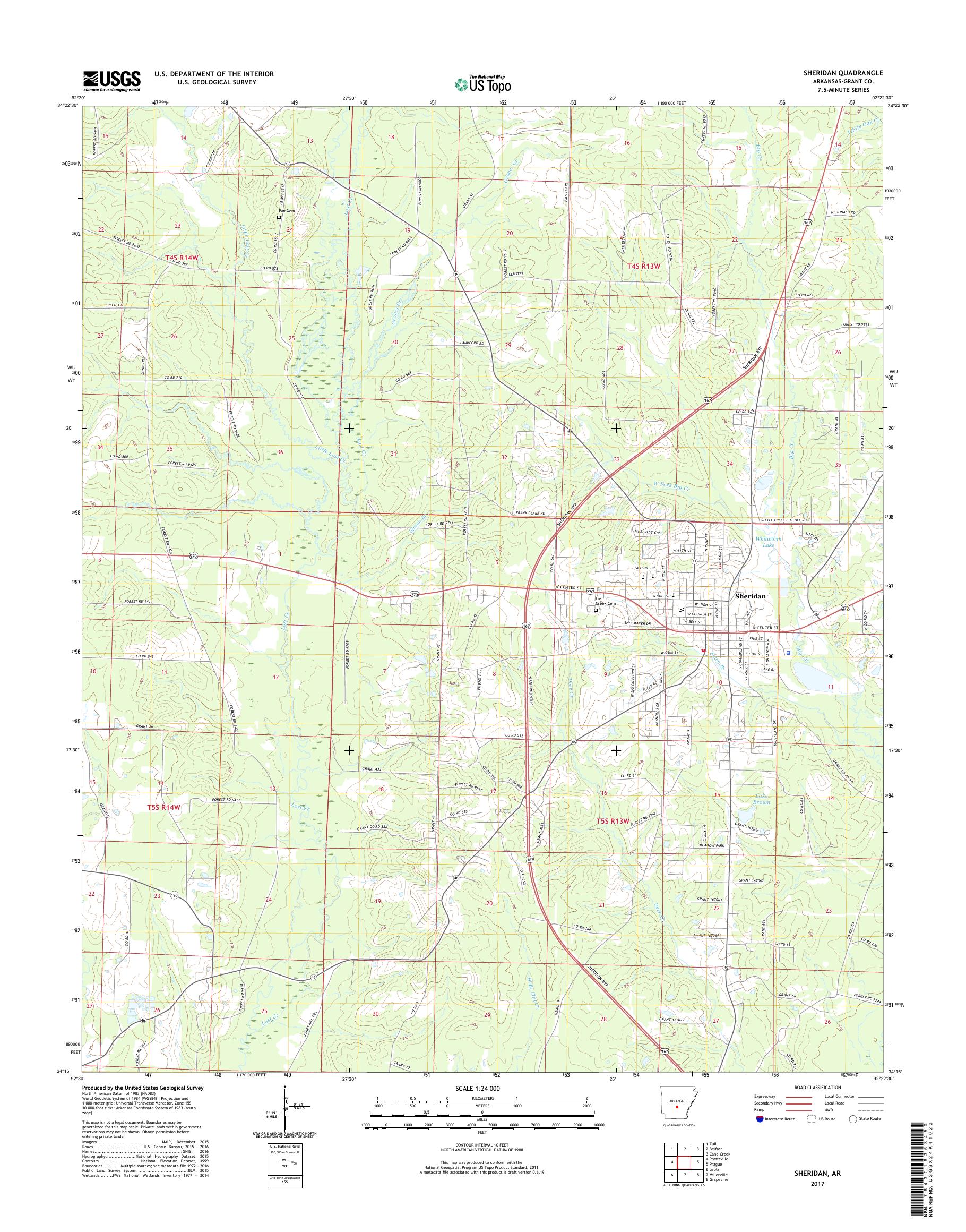 MyTopo Sheridan, Arkansas USGS Quad Topo Map