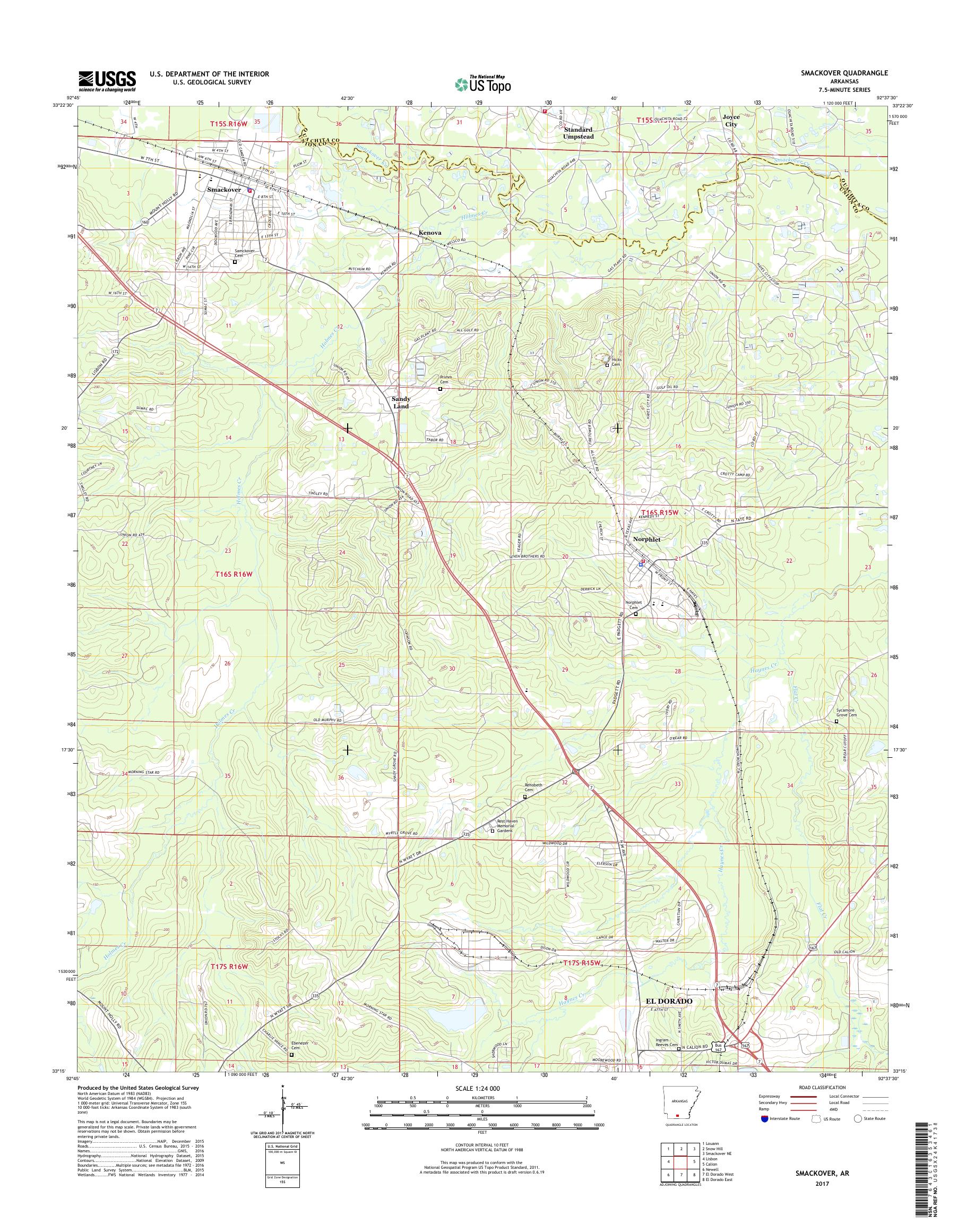 MyTopo Smackover, Arkansas USGS Quad Topo Map