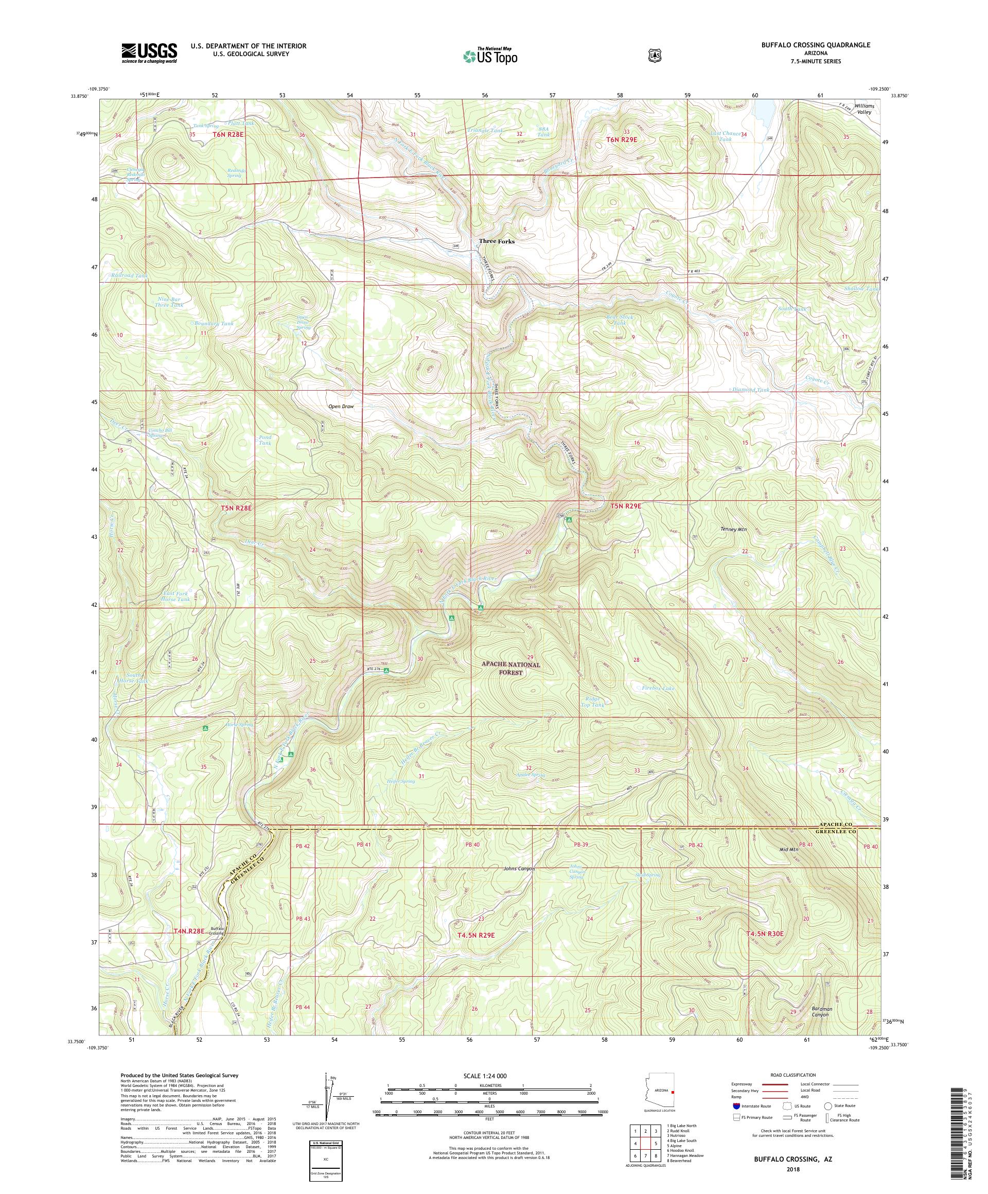 MyTopo Buffalo Crossing, Arizona USGS Quad Topo Map