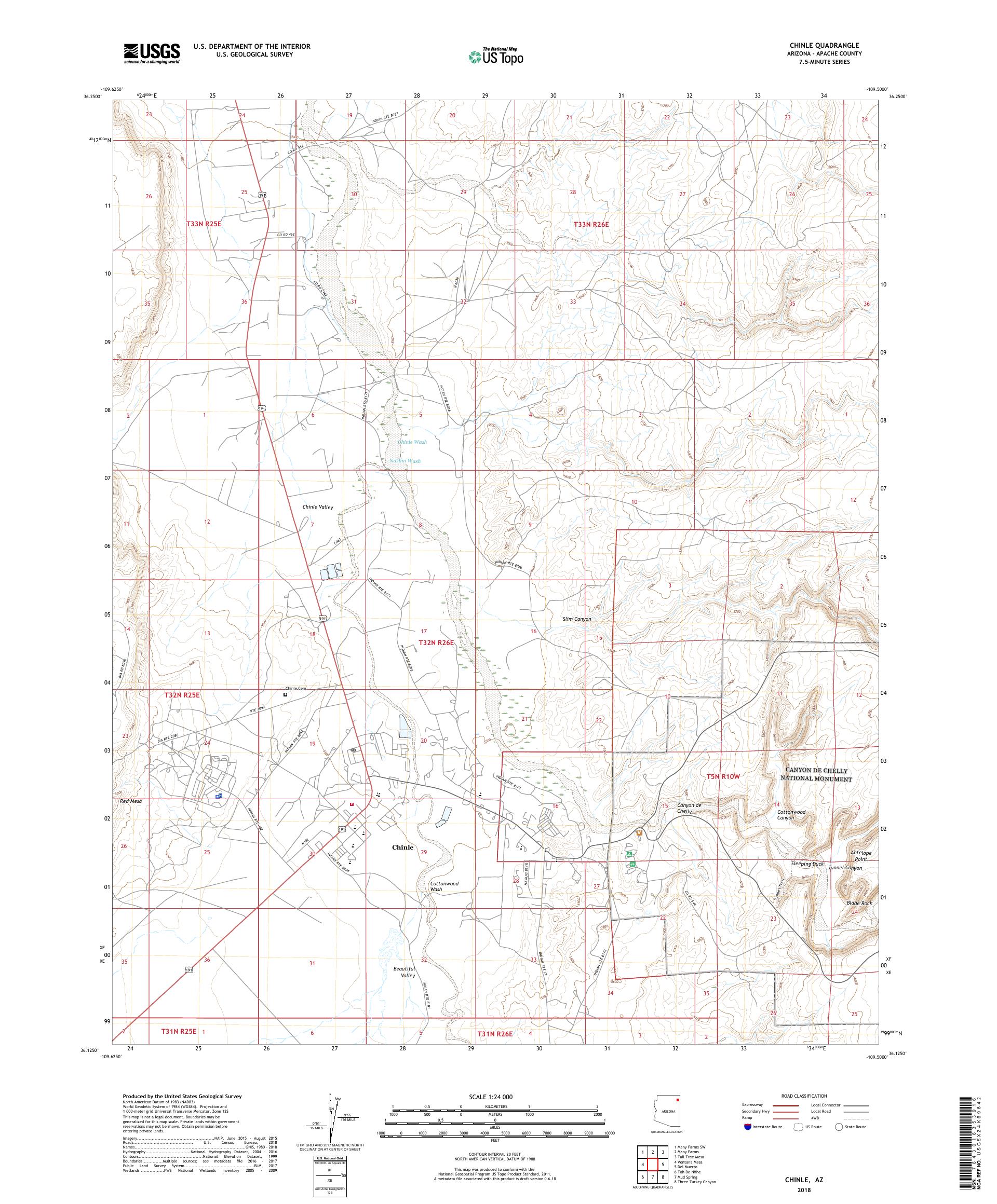 MyTopo Chinle, Arizona USGS Quad Topo Map
