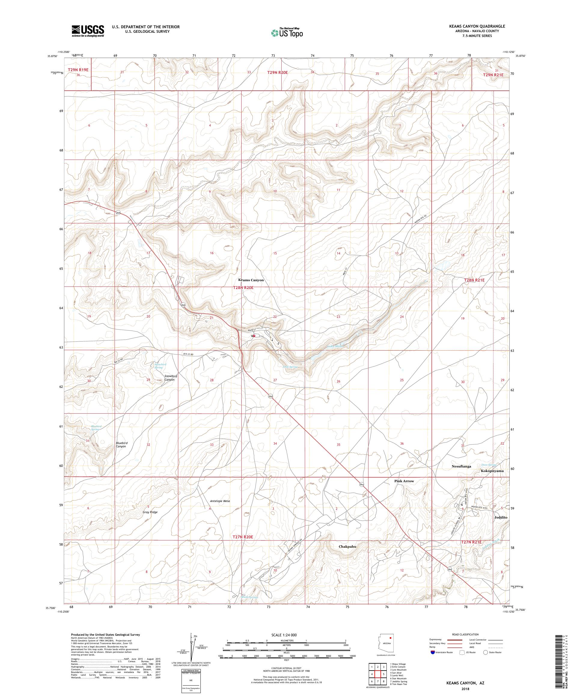 MyTopo Keams Canyon, Arizona USGS Quad Topo Map