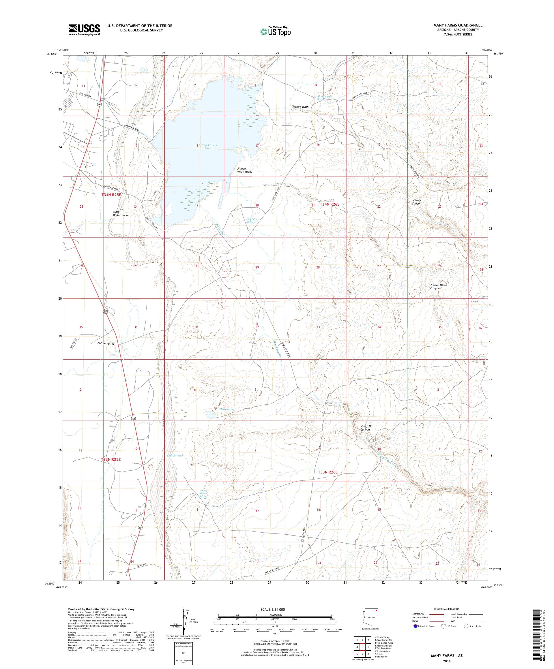 MyTopo Many Farms, Arizona USGS Quad Topo Map