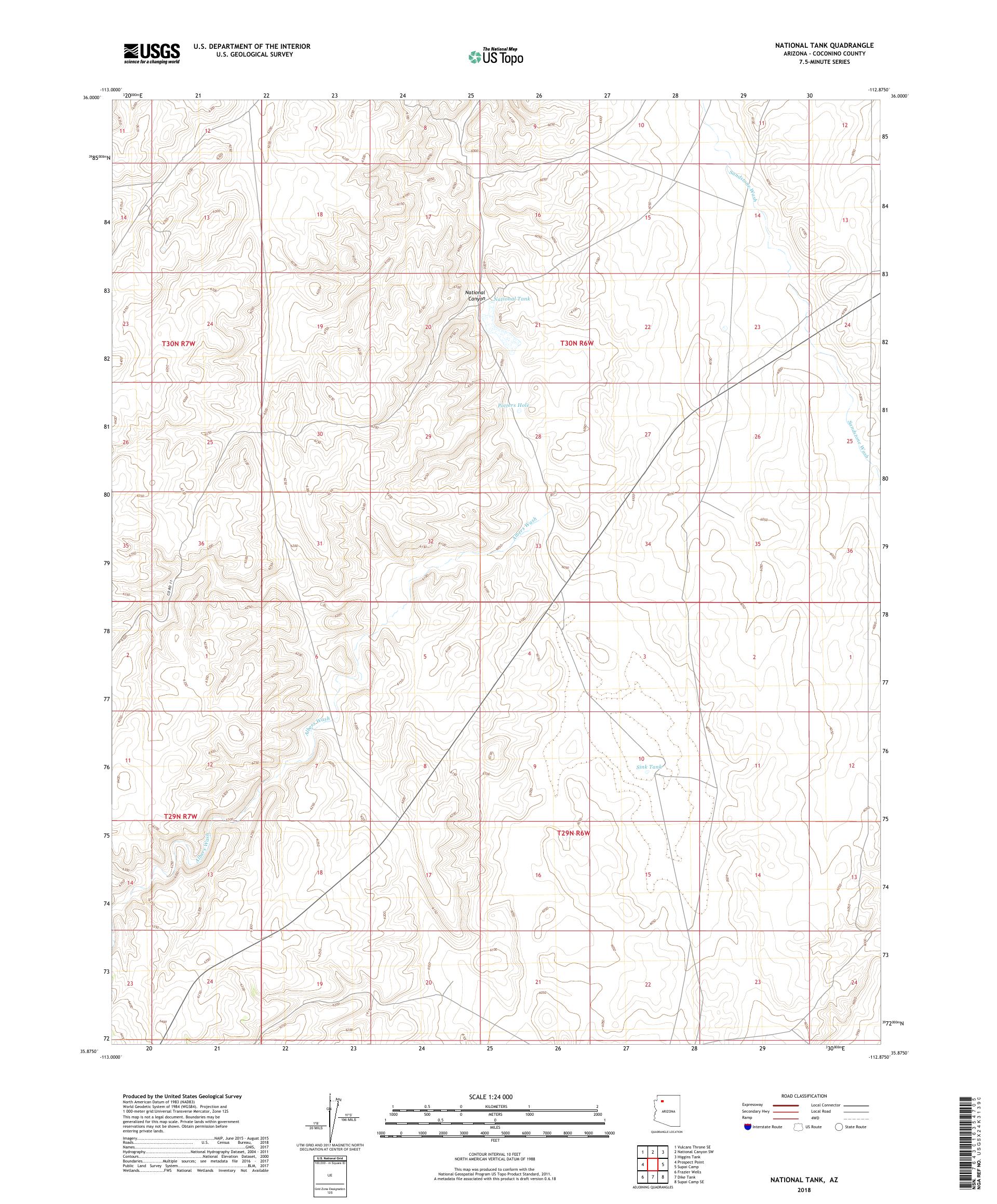 MyTopo National Tank, Arizona USGS Quad Topo Map