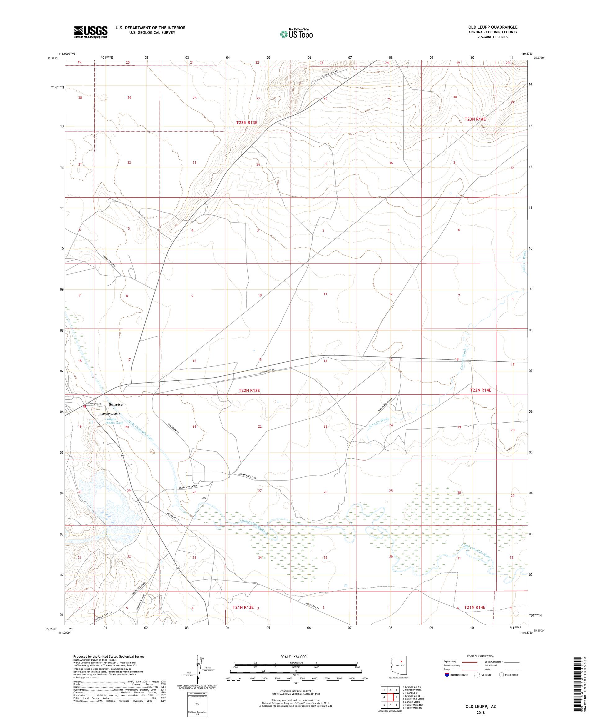 MyTopo Old Leupp, Arizona USGS Quad Topo Map