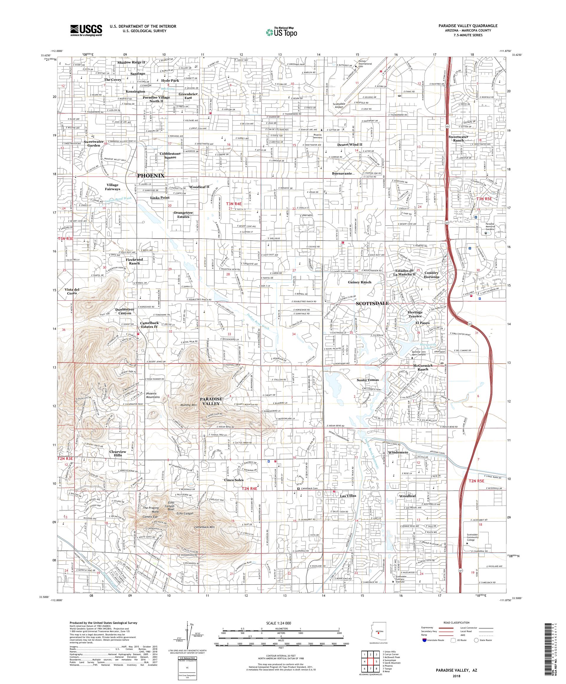 MyTopo Paradise Valley, Arizona USGS Quad Topo Map