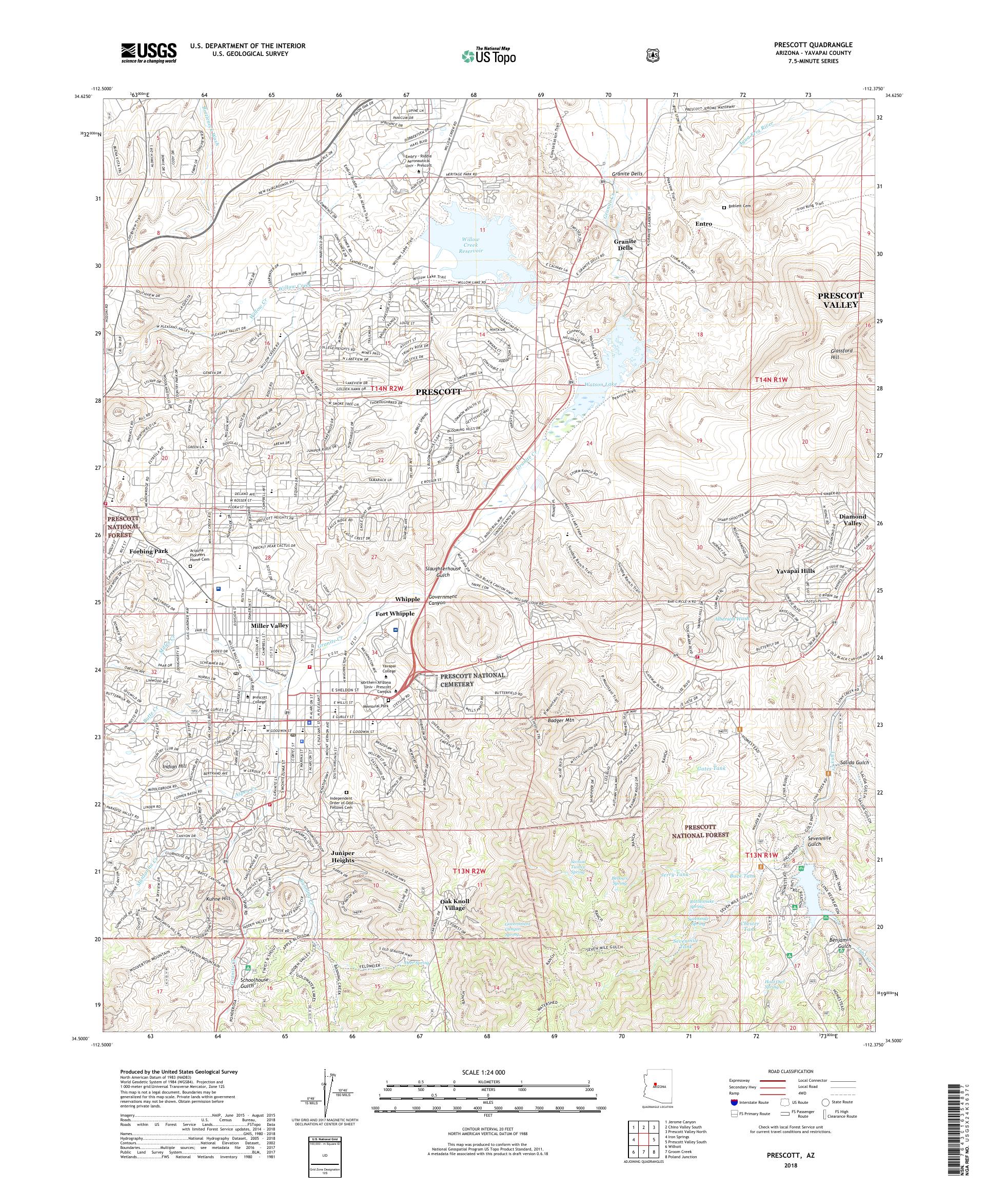 MyTopo Prescott, Arizona USGS Quad Topo Map