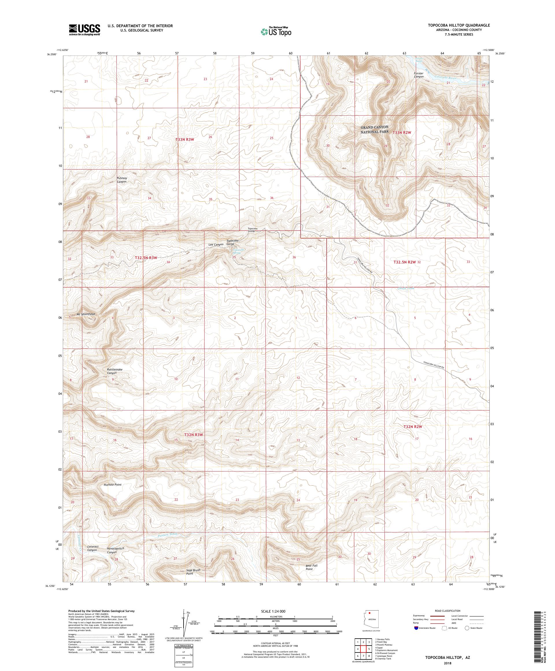 MyTopo Topocoba Hilltop, Arizona USGS Quad Topo Map
