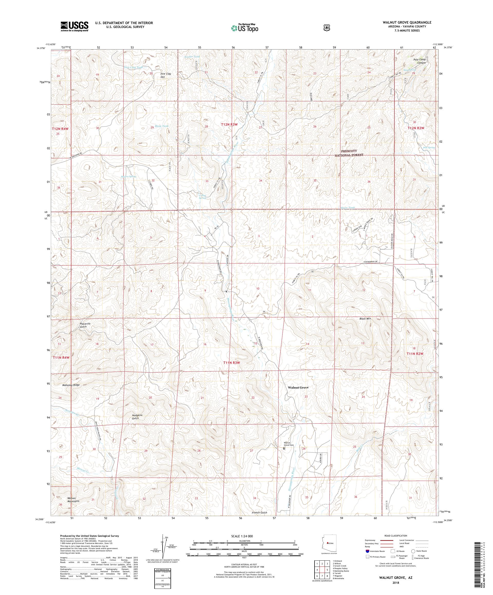MyTopo Walnut Grove, Arizona USGS Quad Topo Map