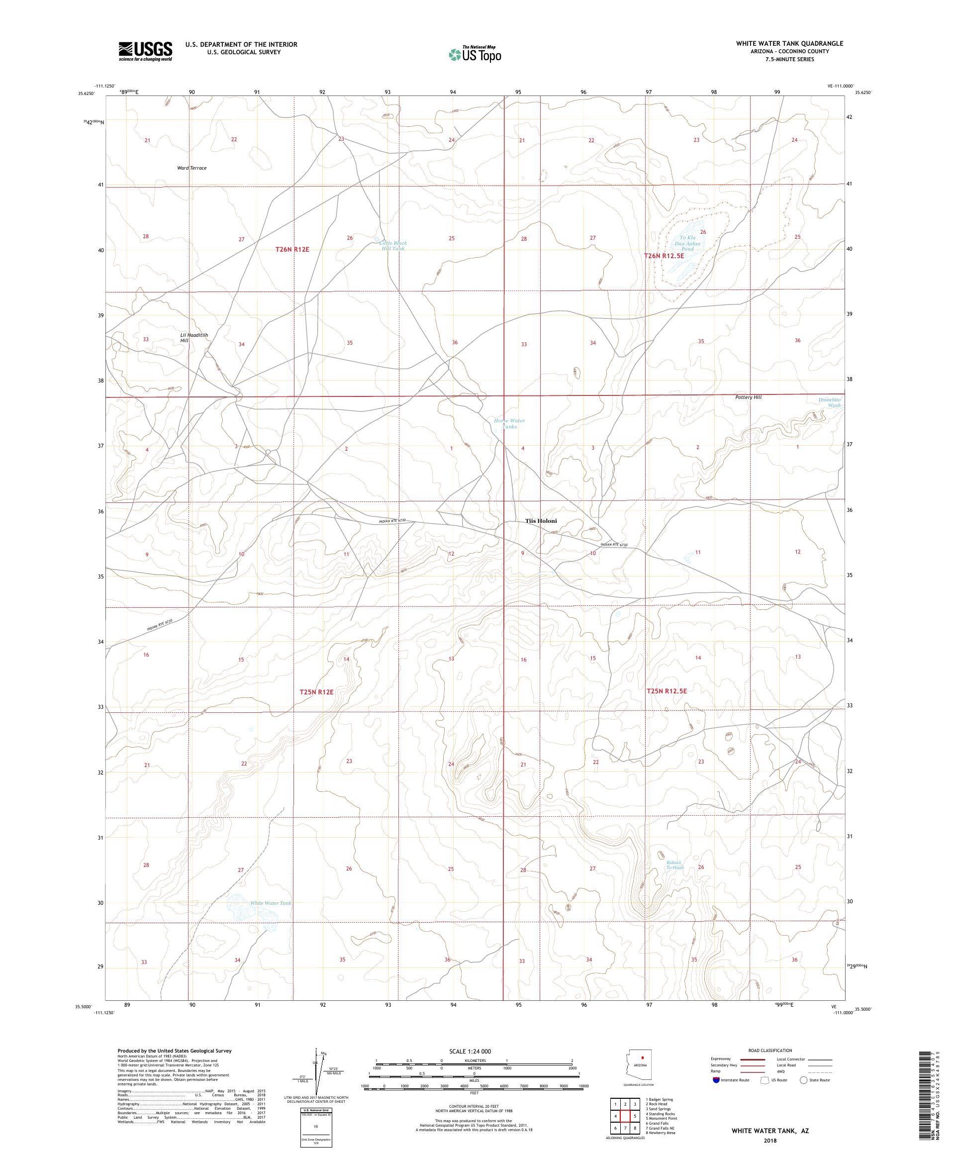 MyTopo White Water Tank, Arizona USGS Quad Topo Map