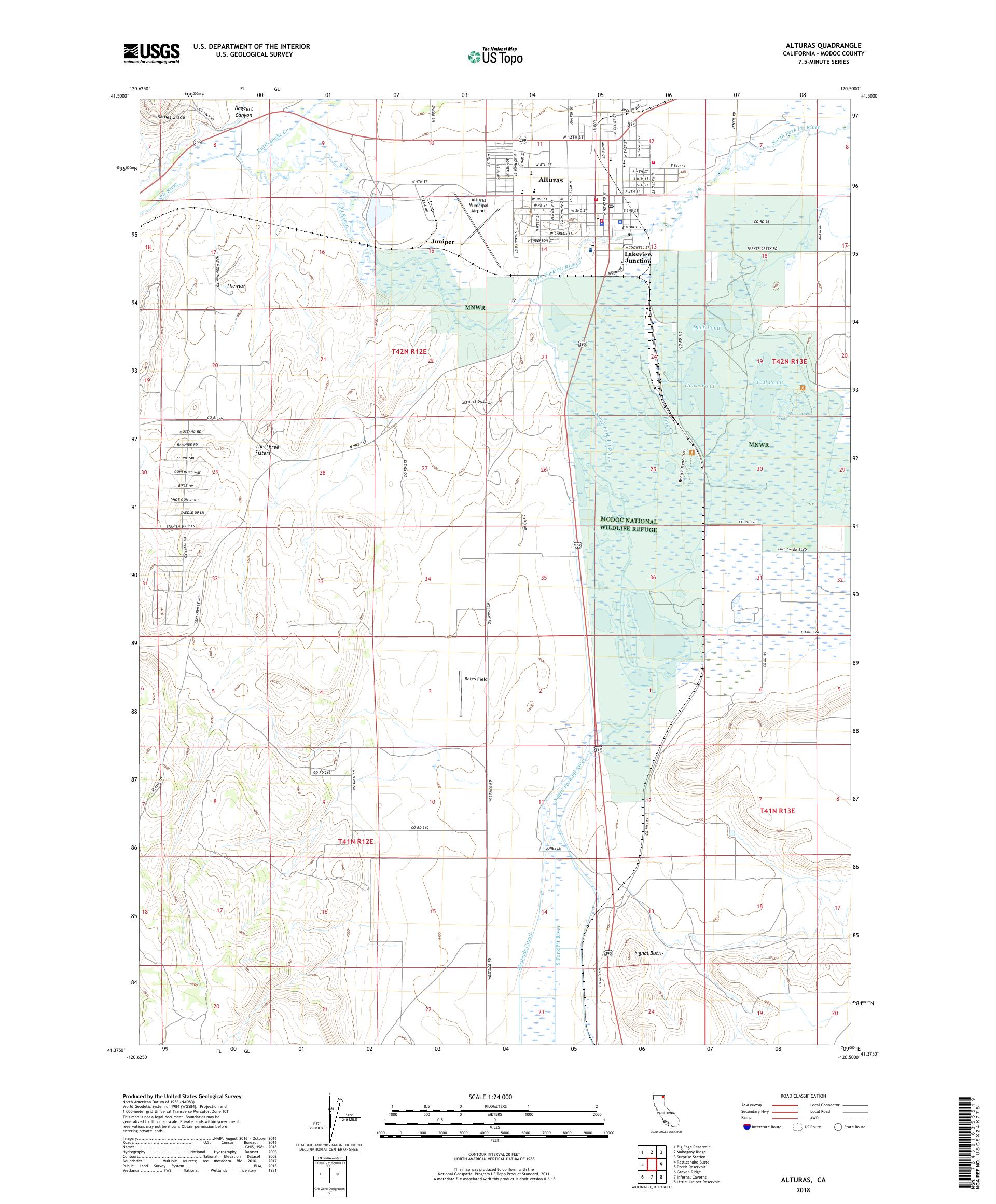 MyTopo Alturas, California USGS Quad Topo Map