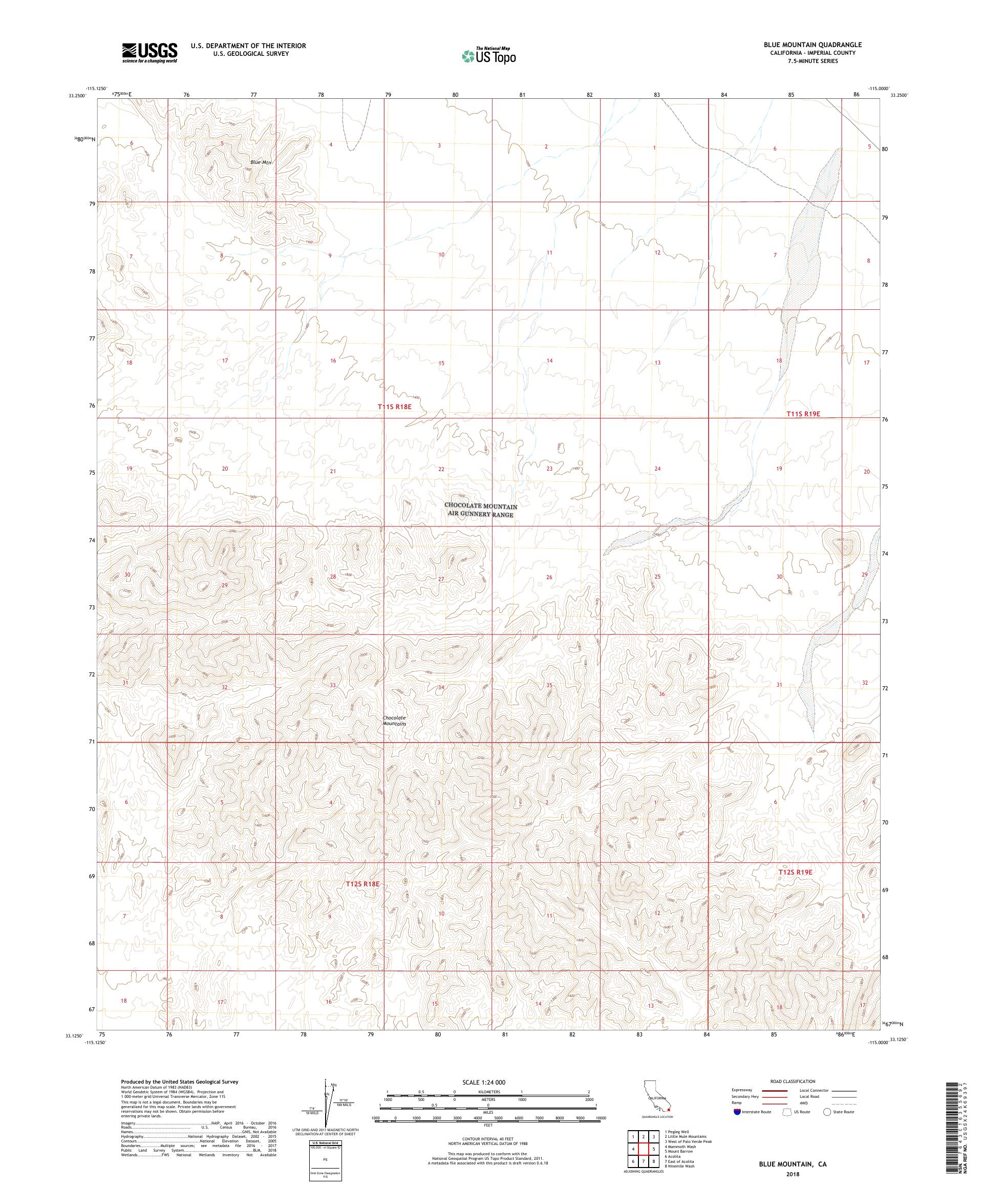 MyTopo Blue Mountain, California USGS Quad Topo Map
