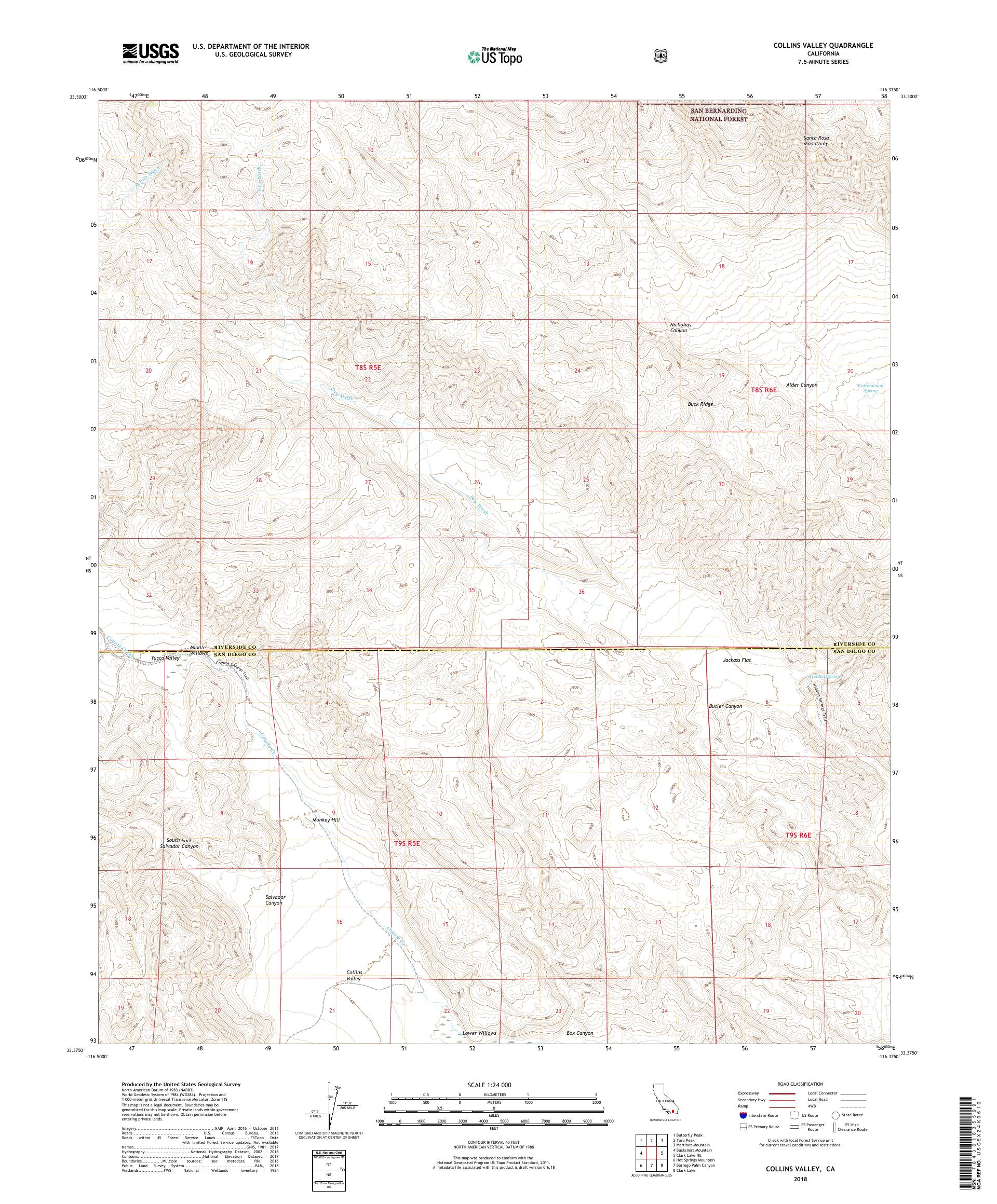 MyTopo Collins Valley, California USGS Quad Topo Map