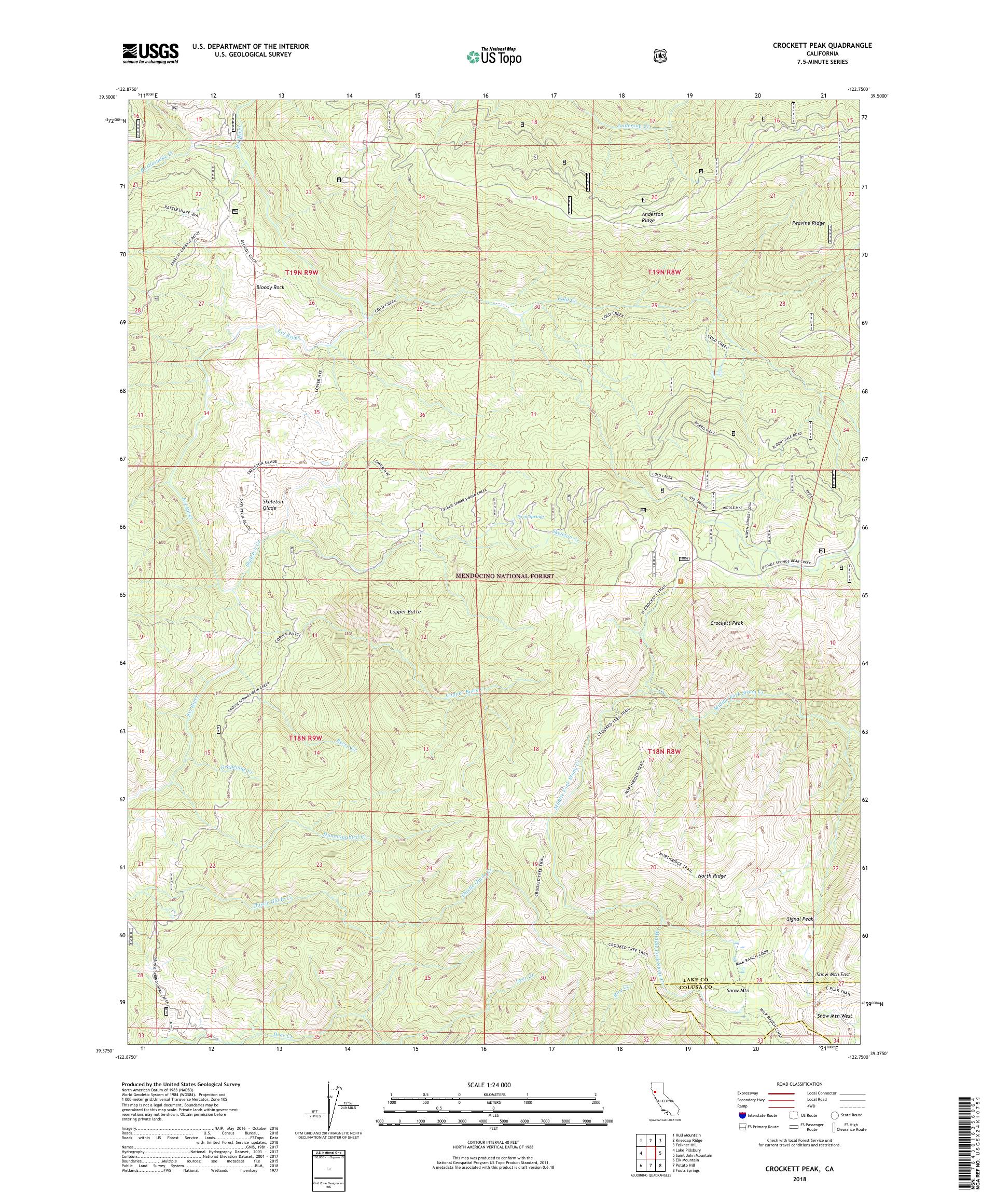 MyTopo Crockett Peak, California USGS Quad Topo Map