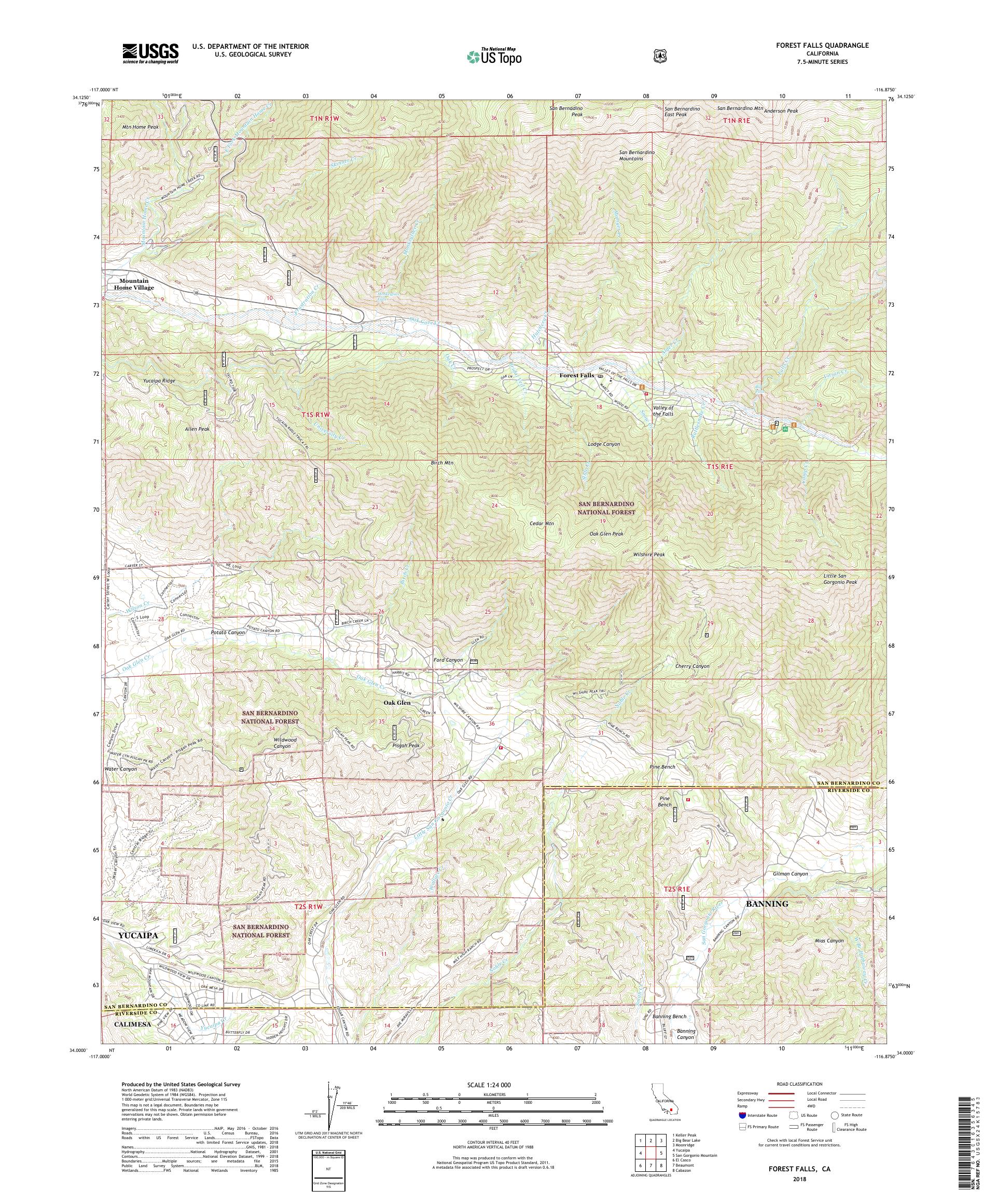 mytopo-forest-falls-california-usgs-quad-topo-map