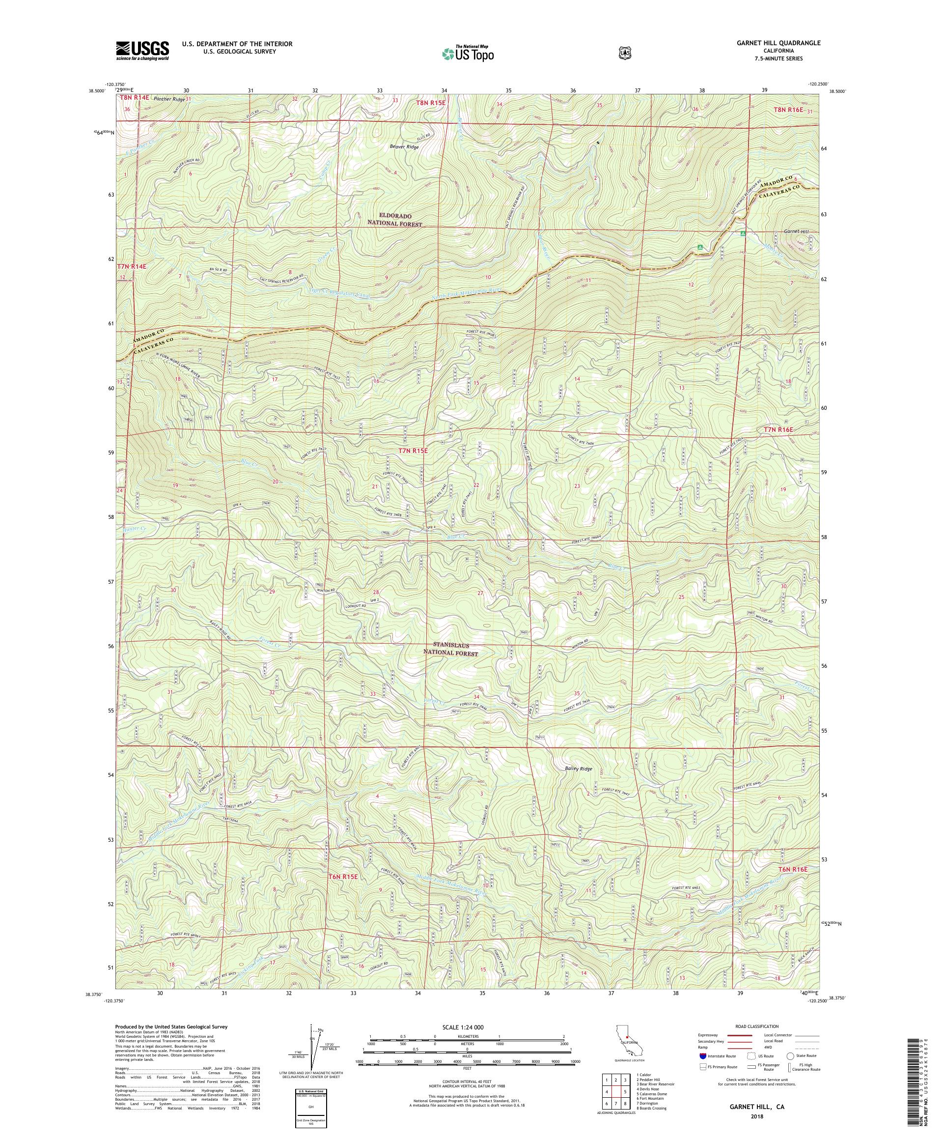 MyTopo Hill, California USGS Quad Topo Map