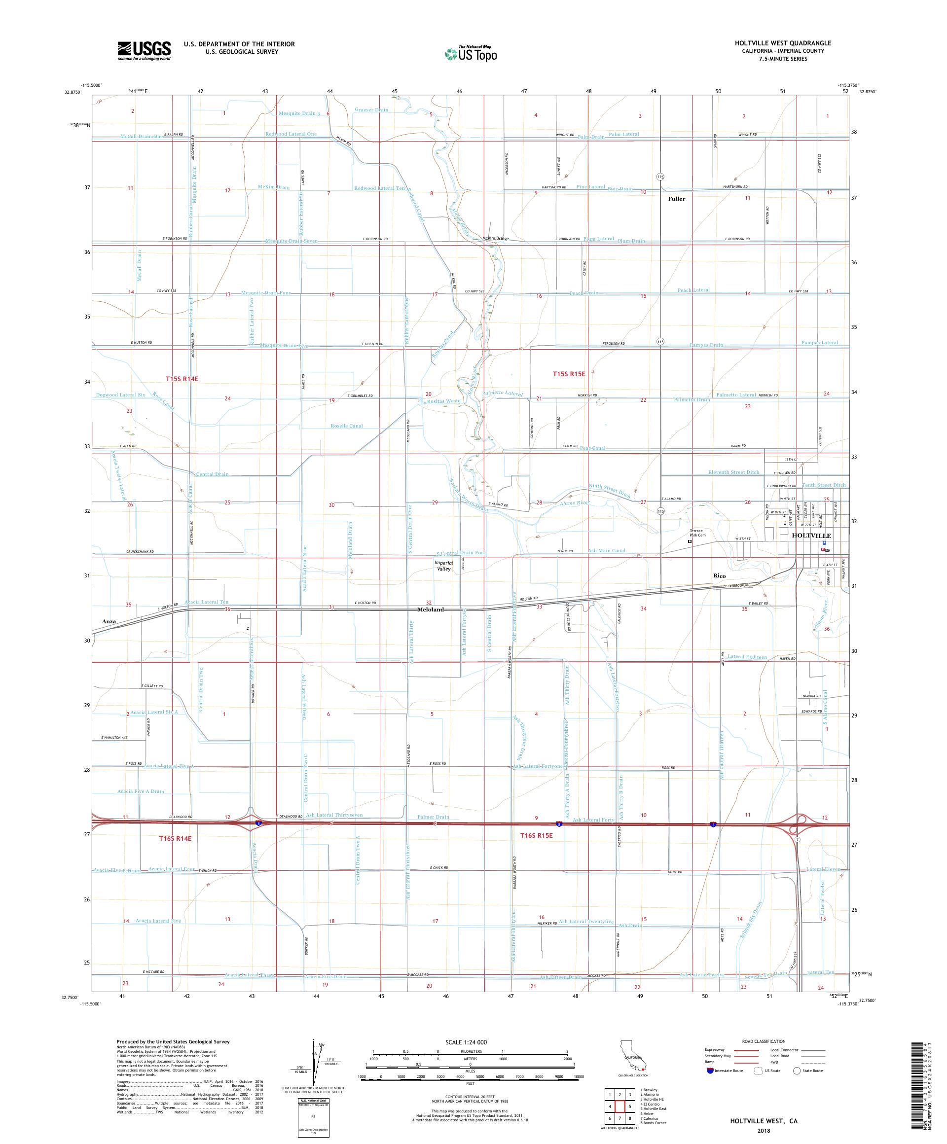 MyTopo Holtville West, California USGS Quad Topo Map