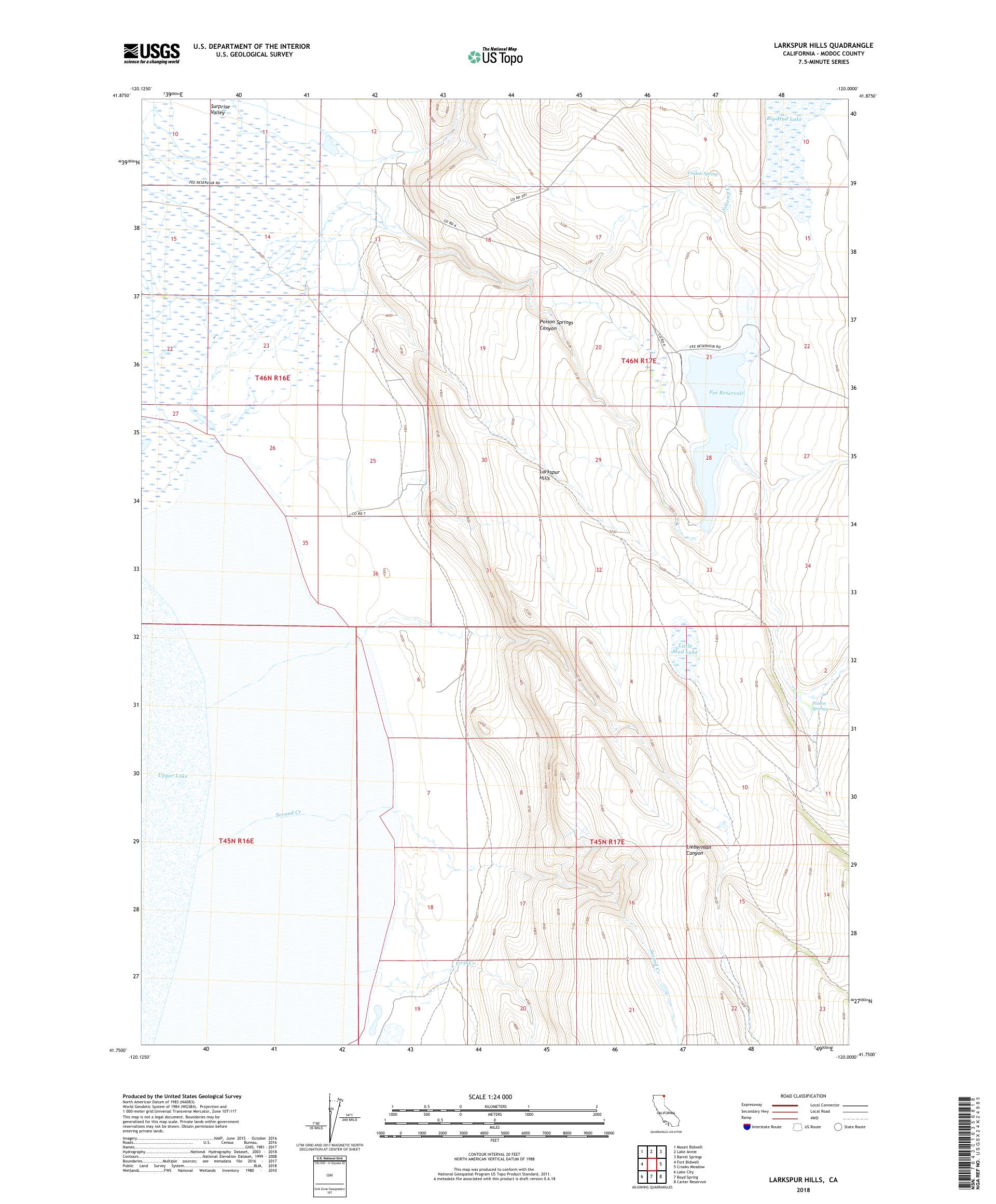MyTopo Larkspur Hills, California USGS Quad Topo Map