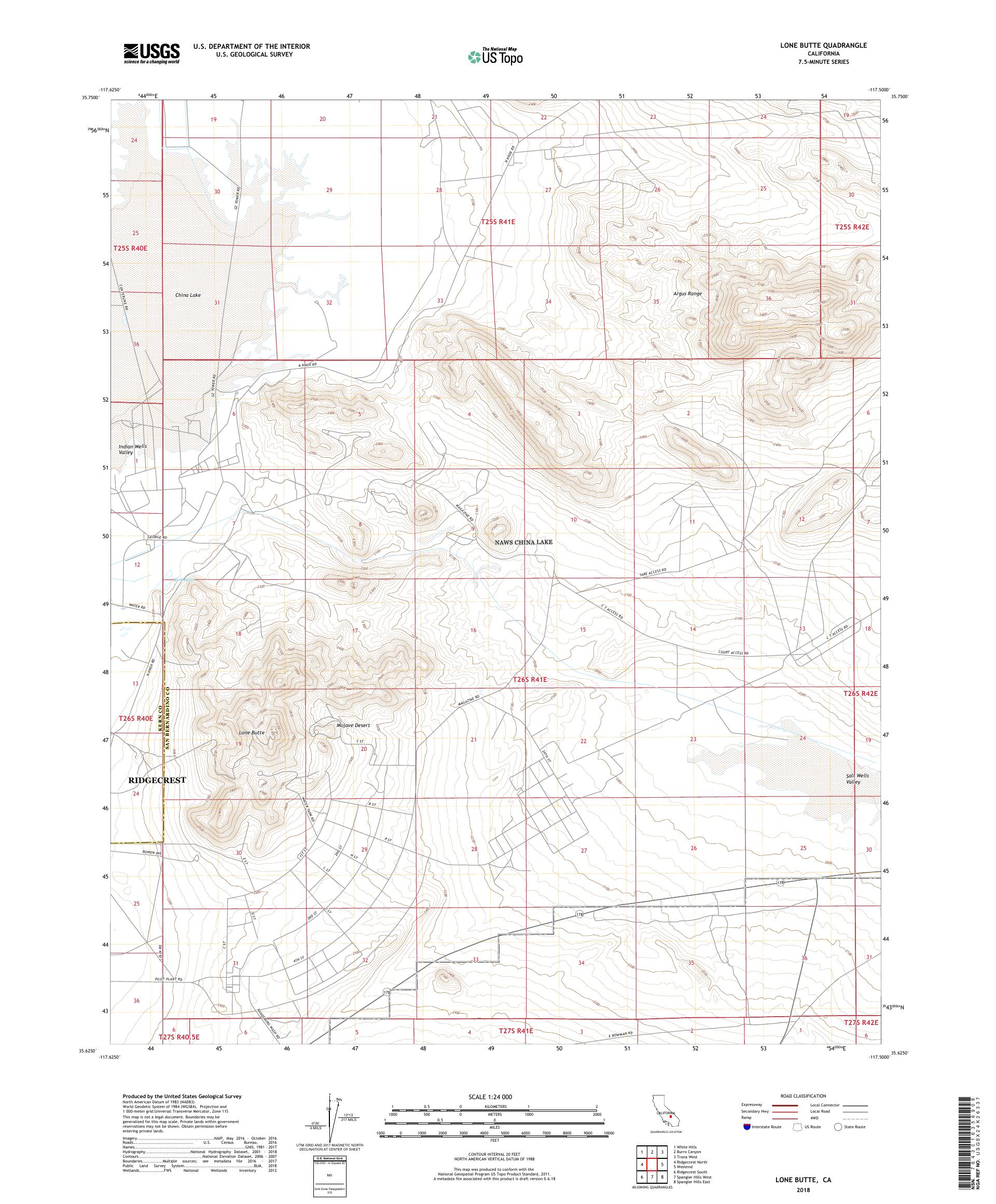 MyTopo Lone Butte, California USGS Quad Topo Map
