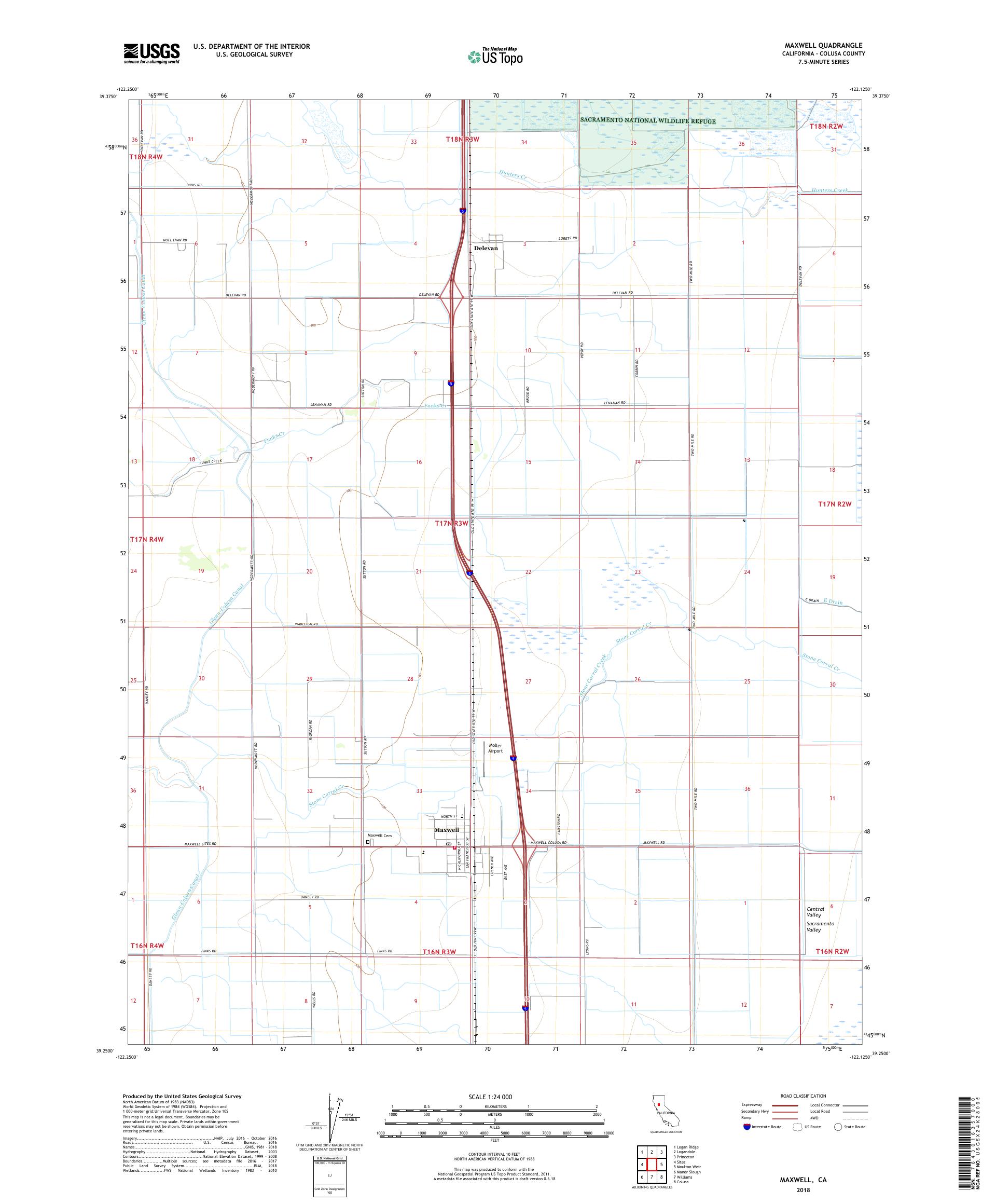 MyTopo Maxwell, California USGS Quad Topo Map