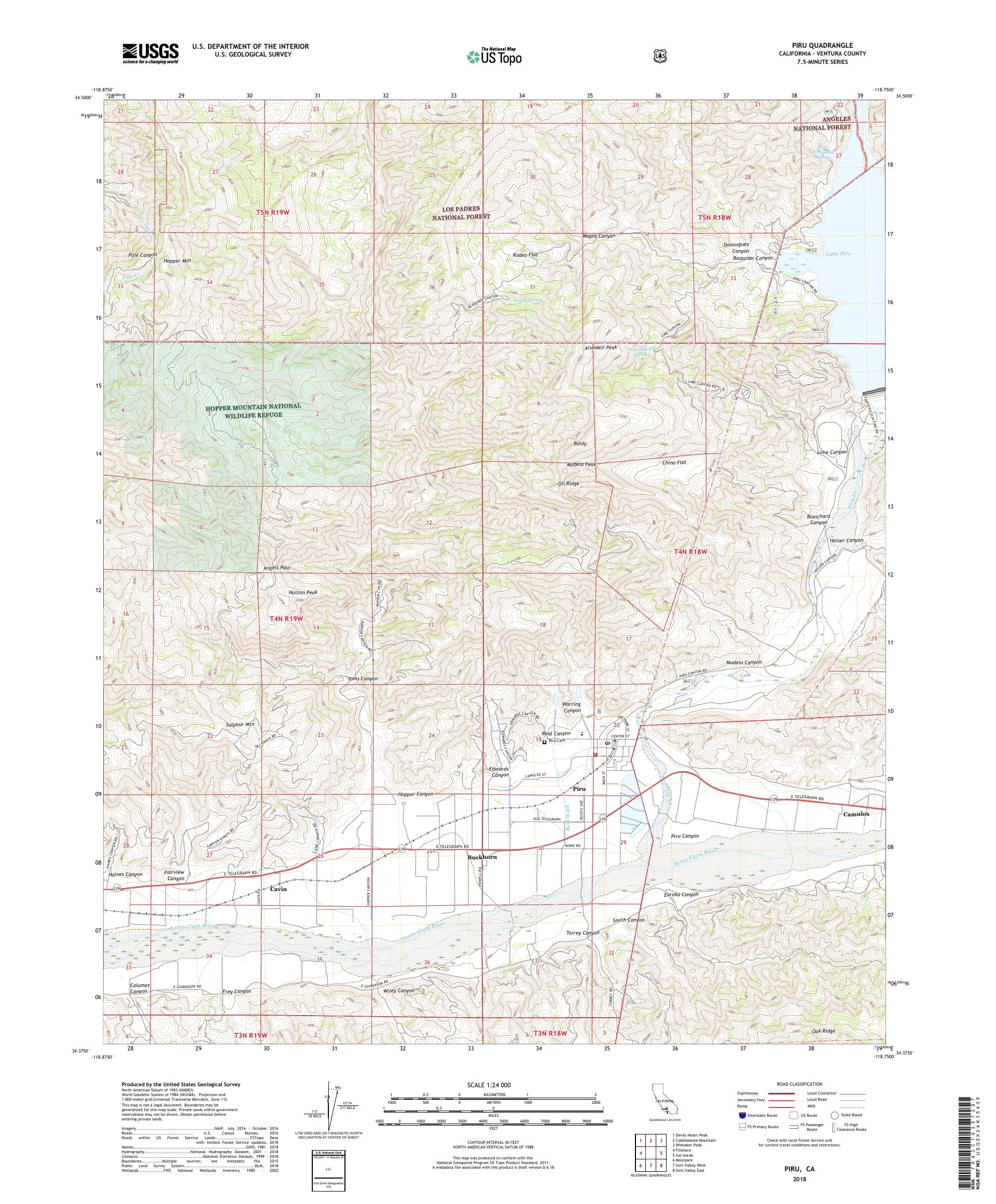 MyTopo Piru, California USGS Quad Topo Map