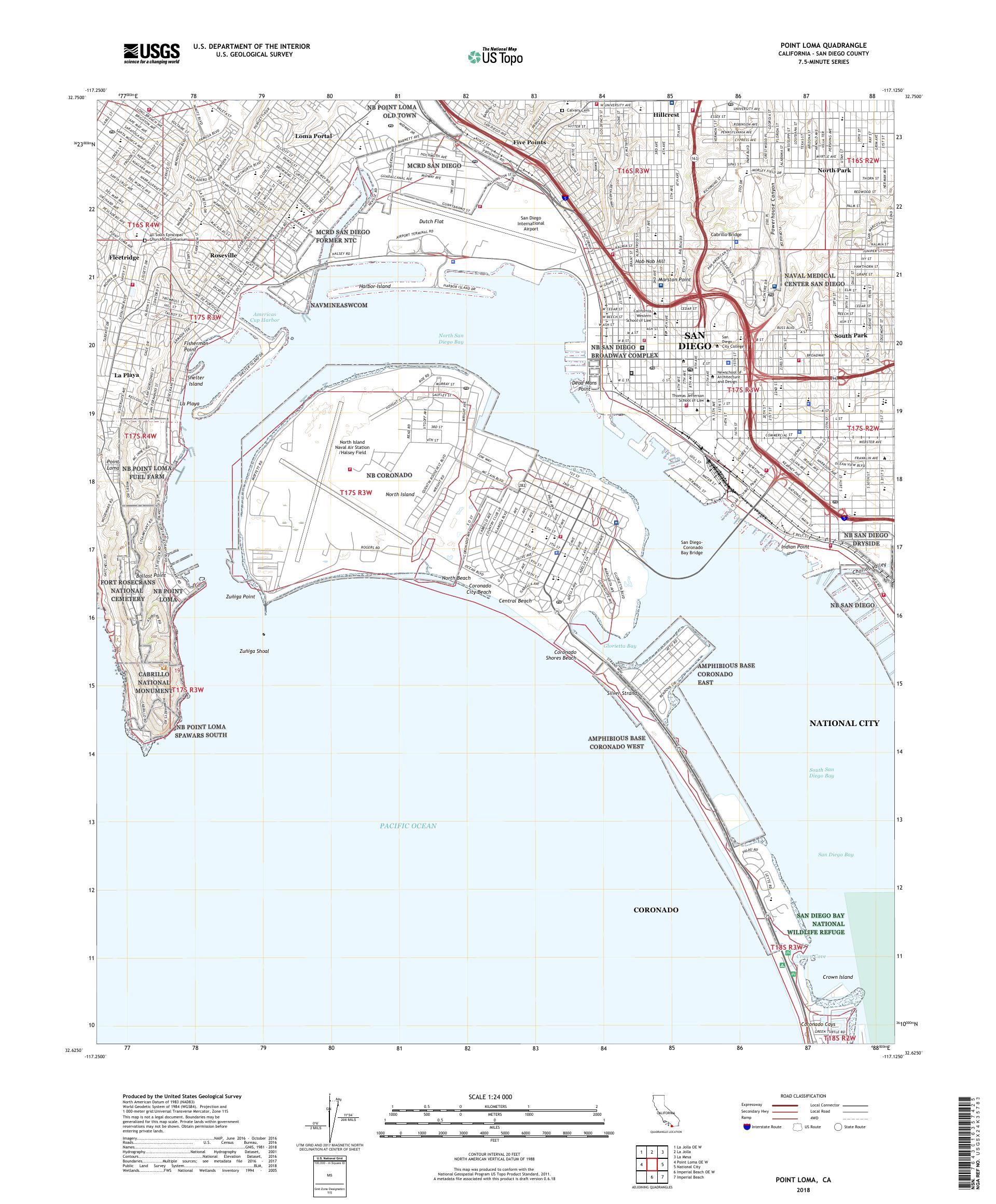 MyTopo Point Loma, California USGS Quad Topo Map