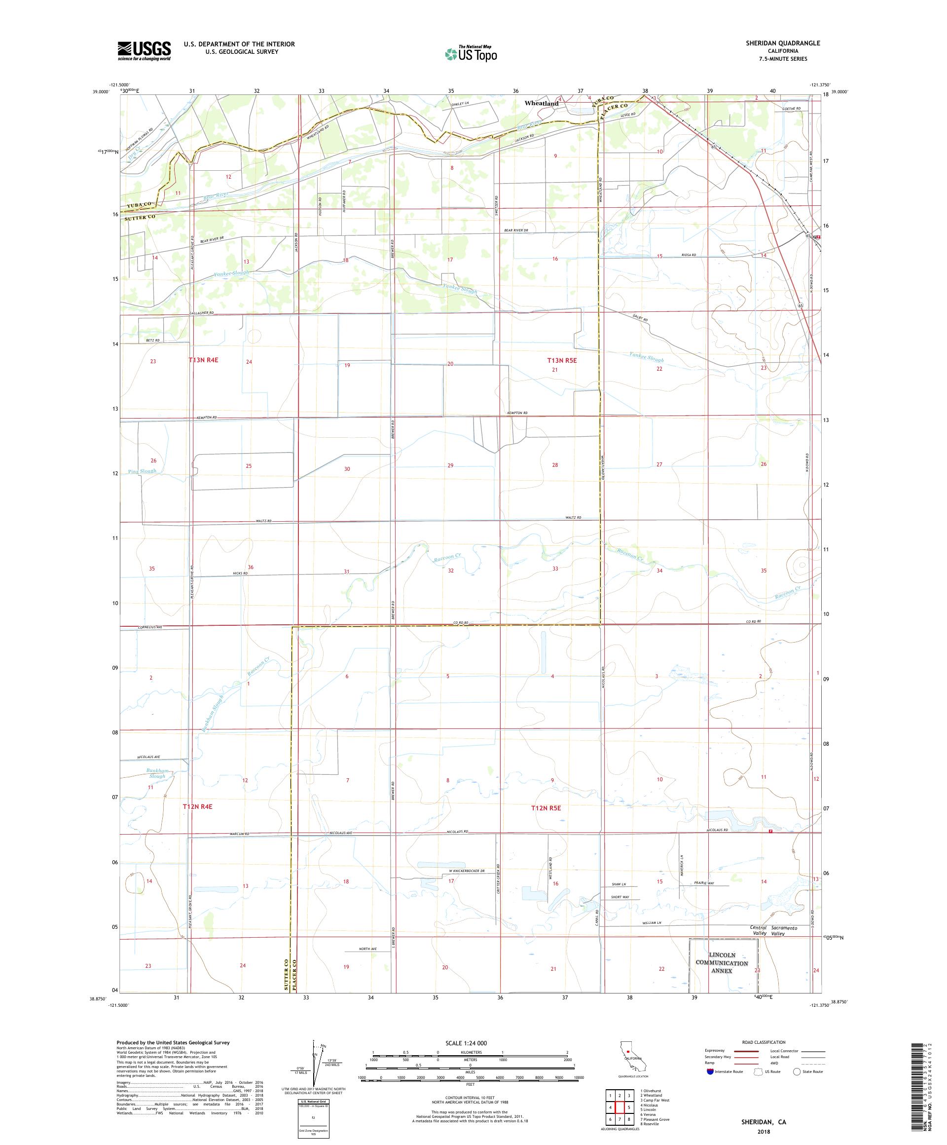 MyTopo Sheridan, California USGS Quad Topo Map
