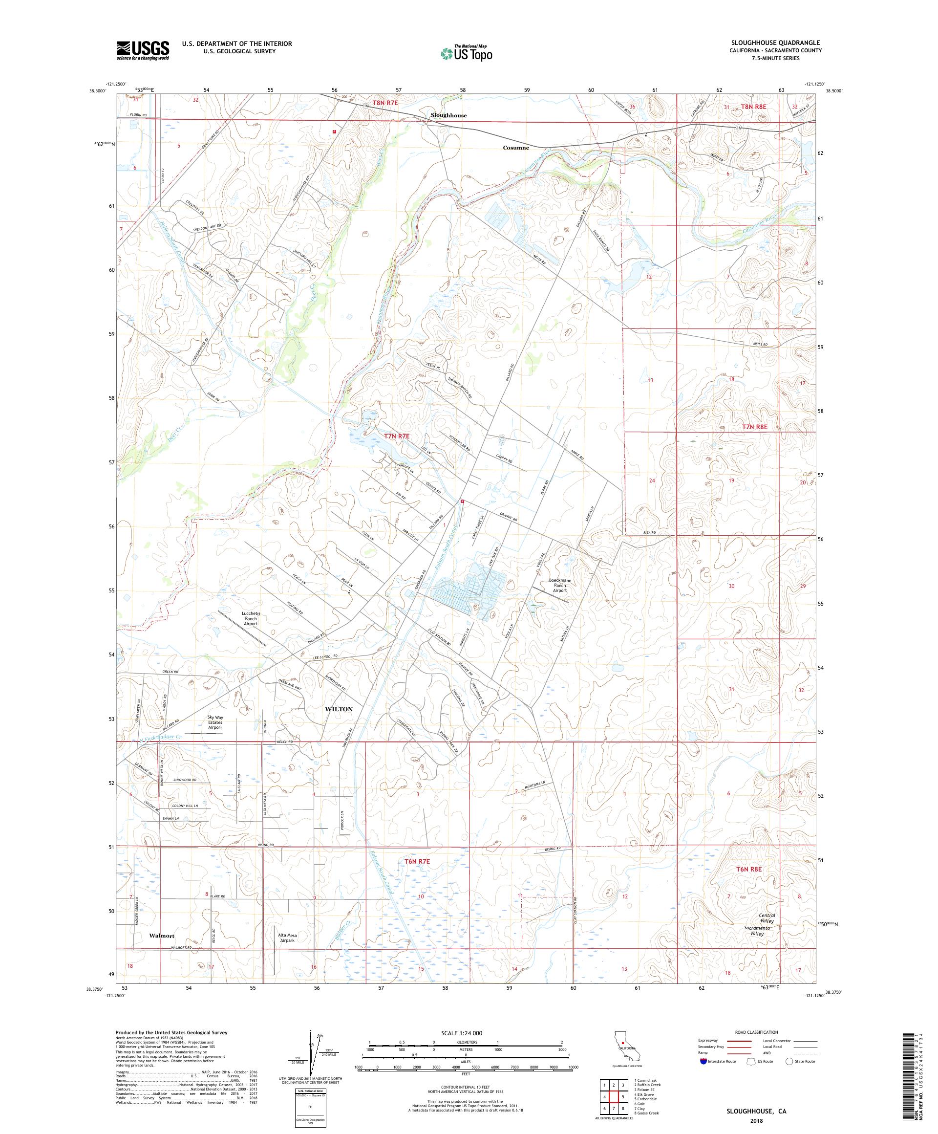 MyTopo Sloughhouse, California USGS Quad Topo Map