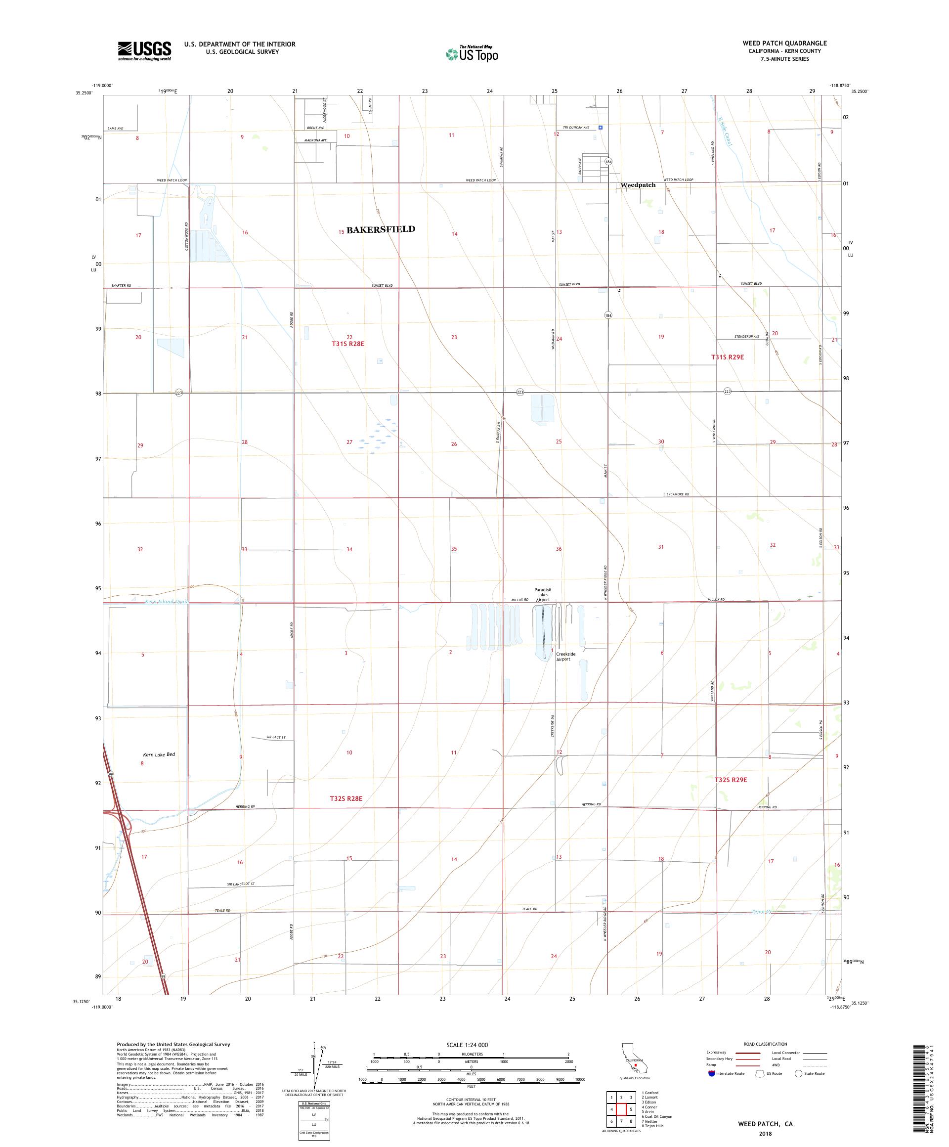 MyTopo Weed Patch, California USGS Quad Topo Map