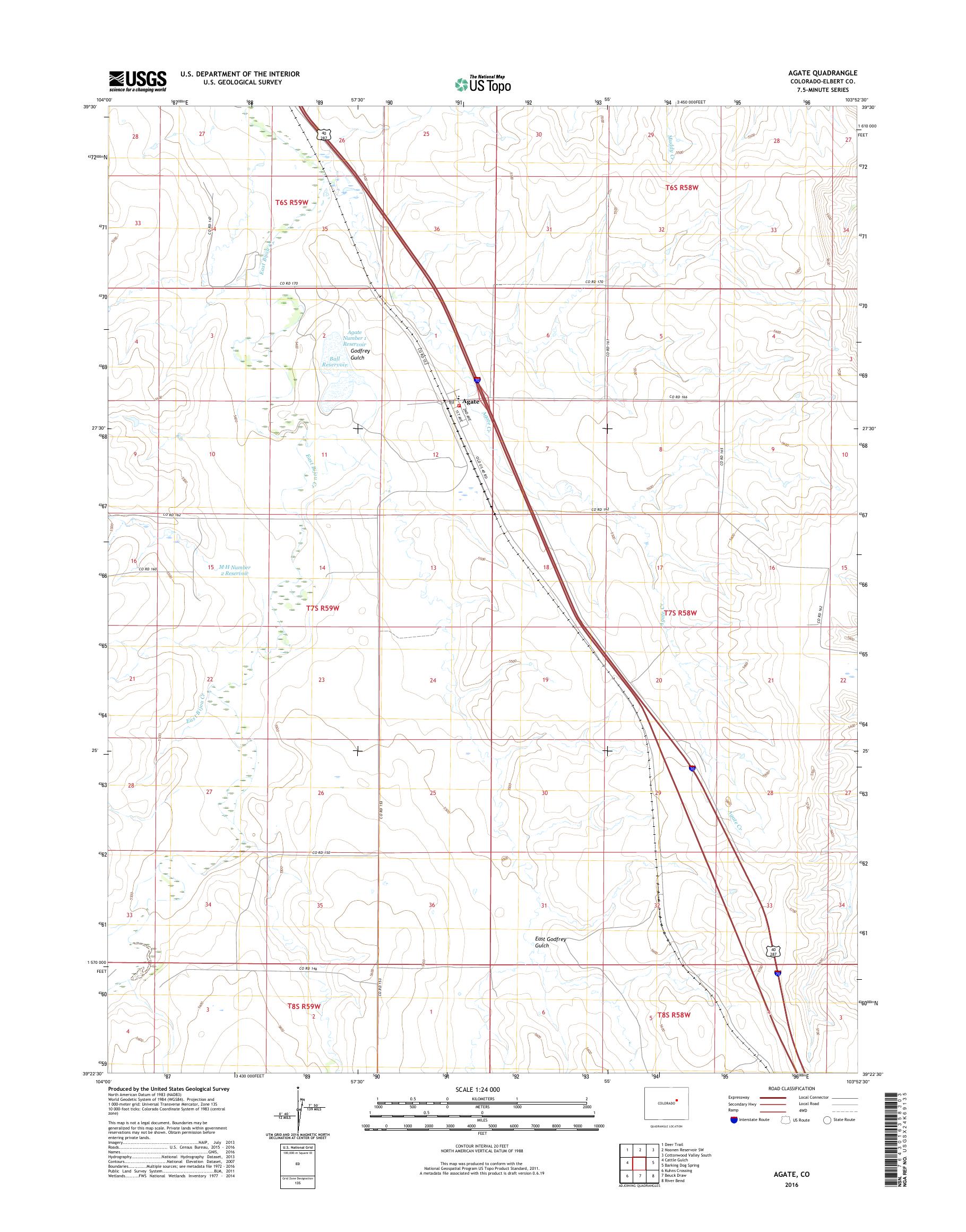 MyTopo Agate, Colorado USGS Quad Topo Map