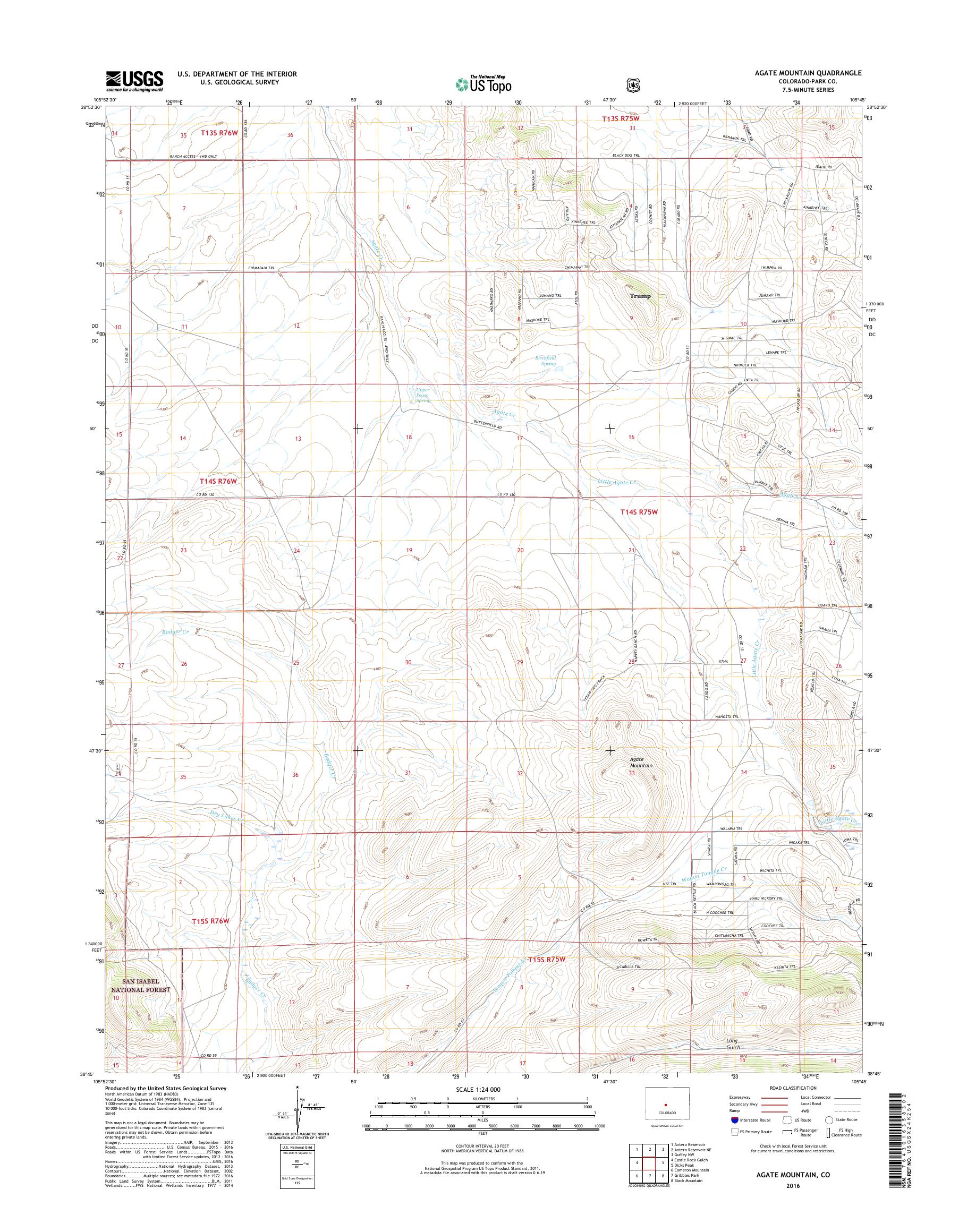 MyTopo Agate Mountain, Colorado USGS Quad Topo Map