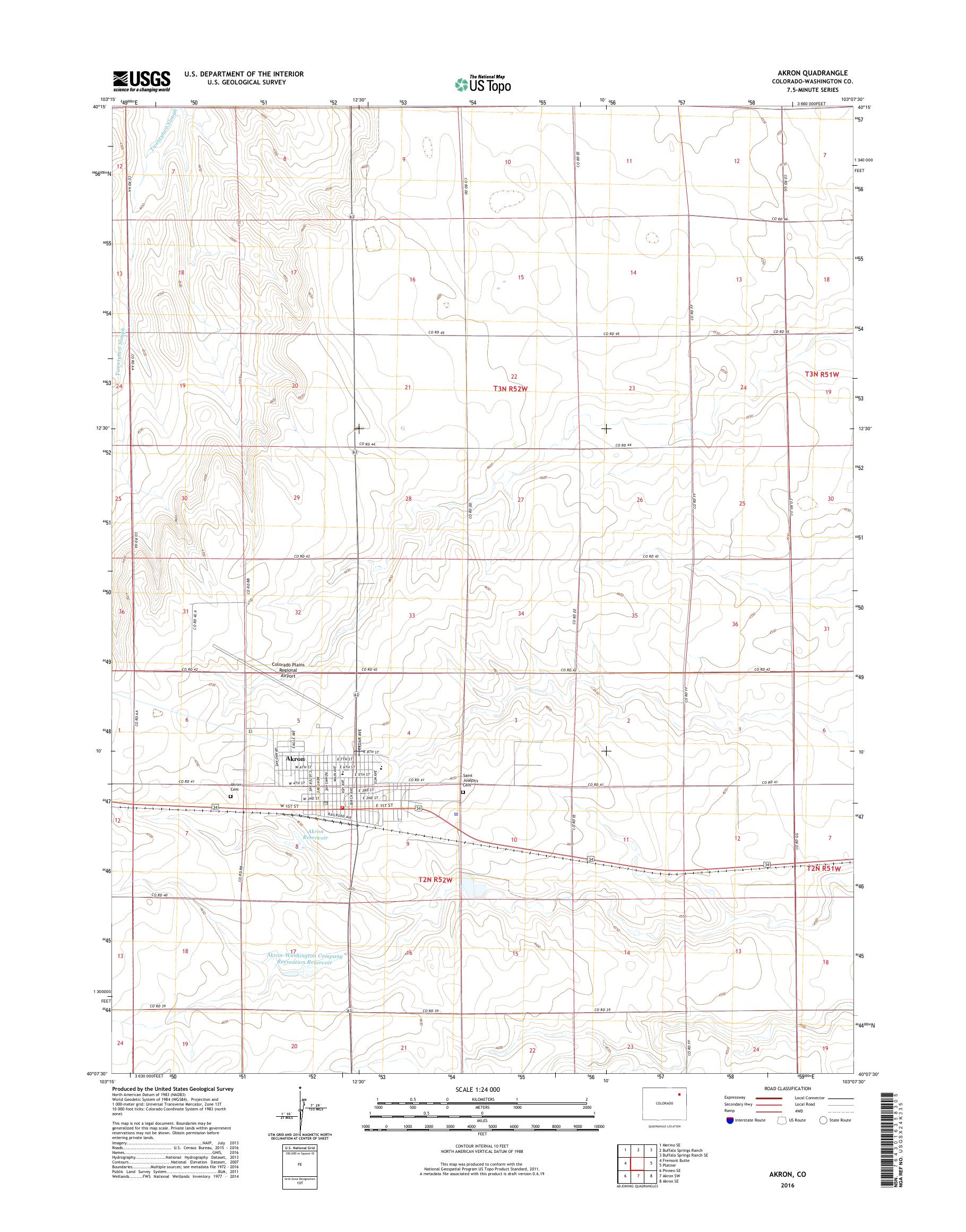 MyTopo Akron, Colorado USGS Quad Topo Map