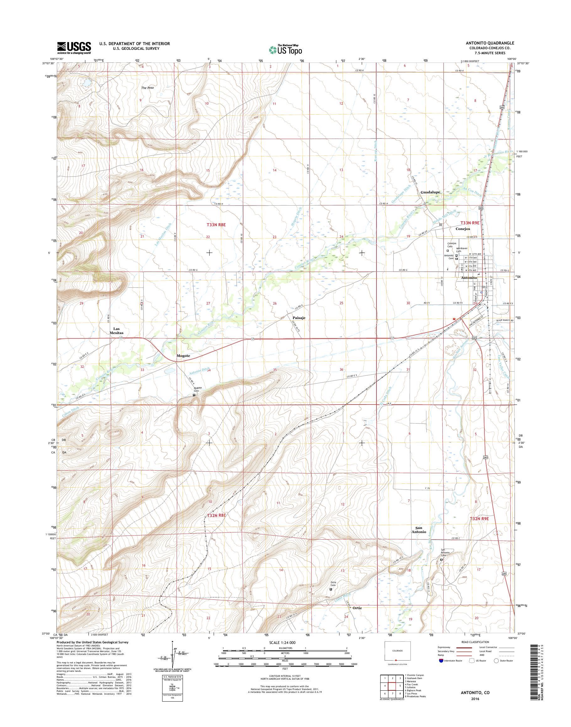MyTopo Antonito, Colorado USGS Quad Topo Map