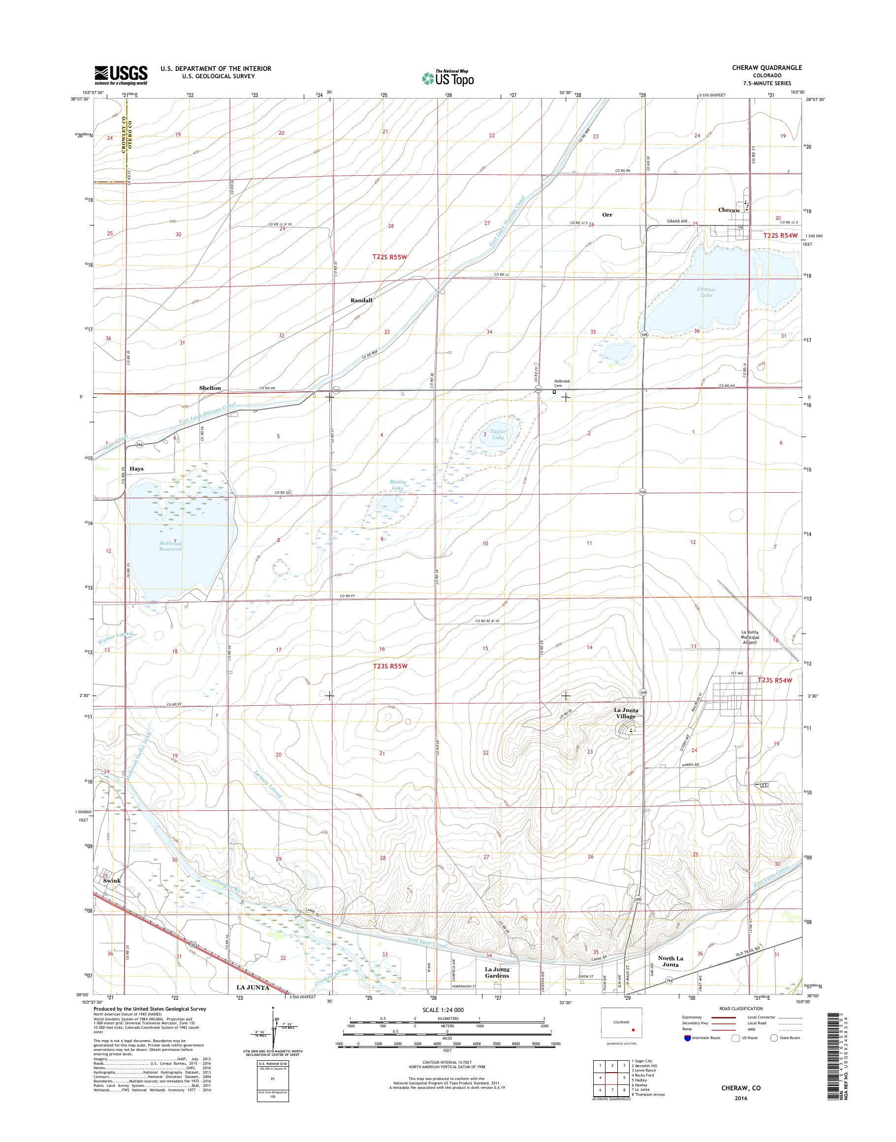 MyTopo Cheraw, Colorado USGS Quad Topo Map