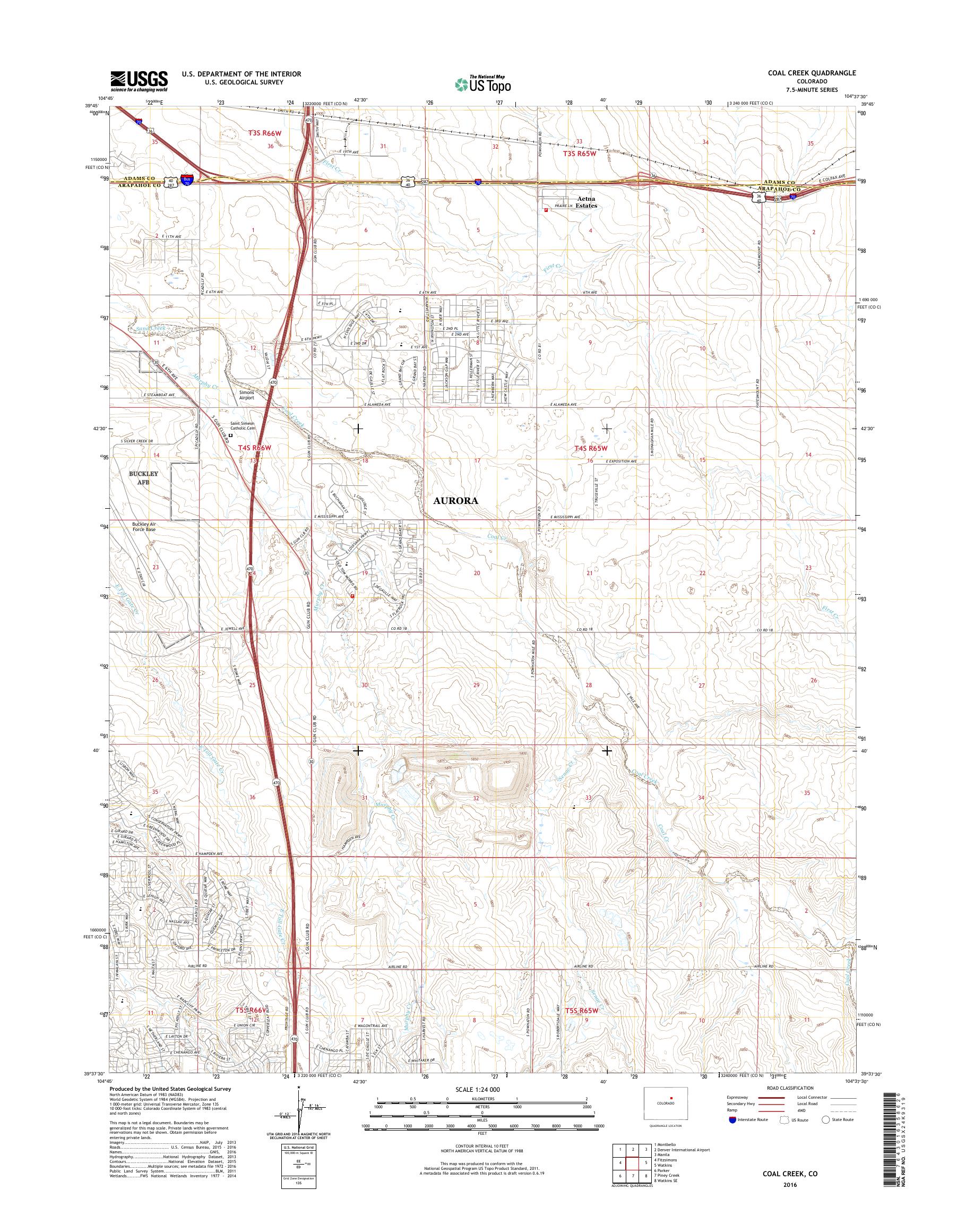 MyTopo Coal Creek, Colorado USGS Quad Topo Map