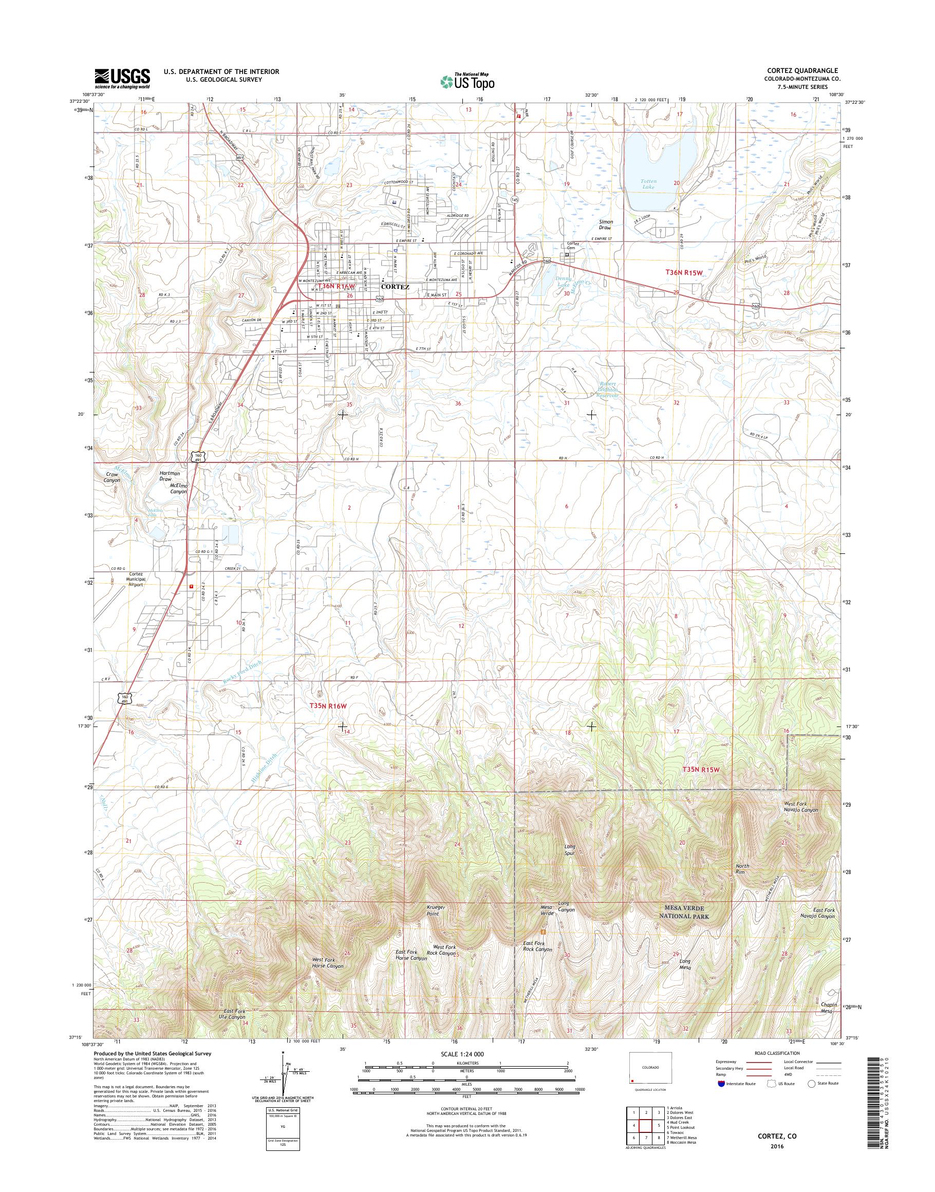 MyTopo Cortez, Colorado USGS Quad Topo Map