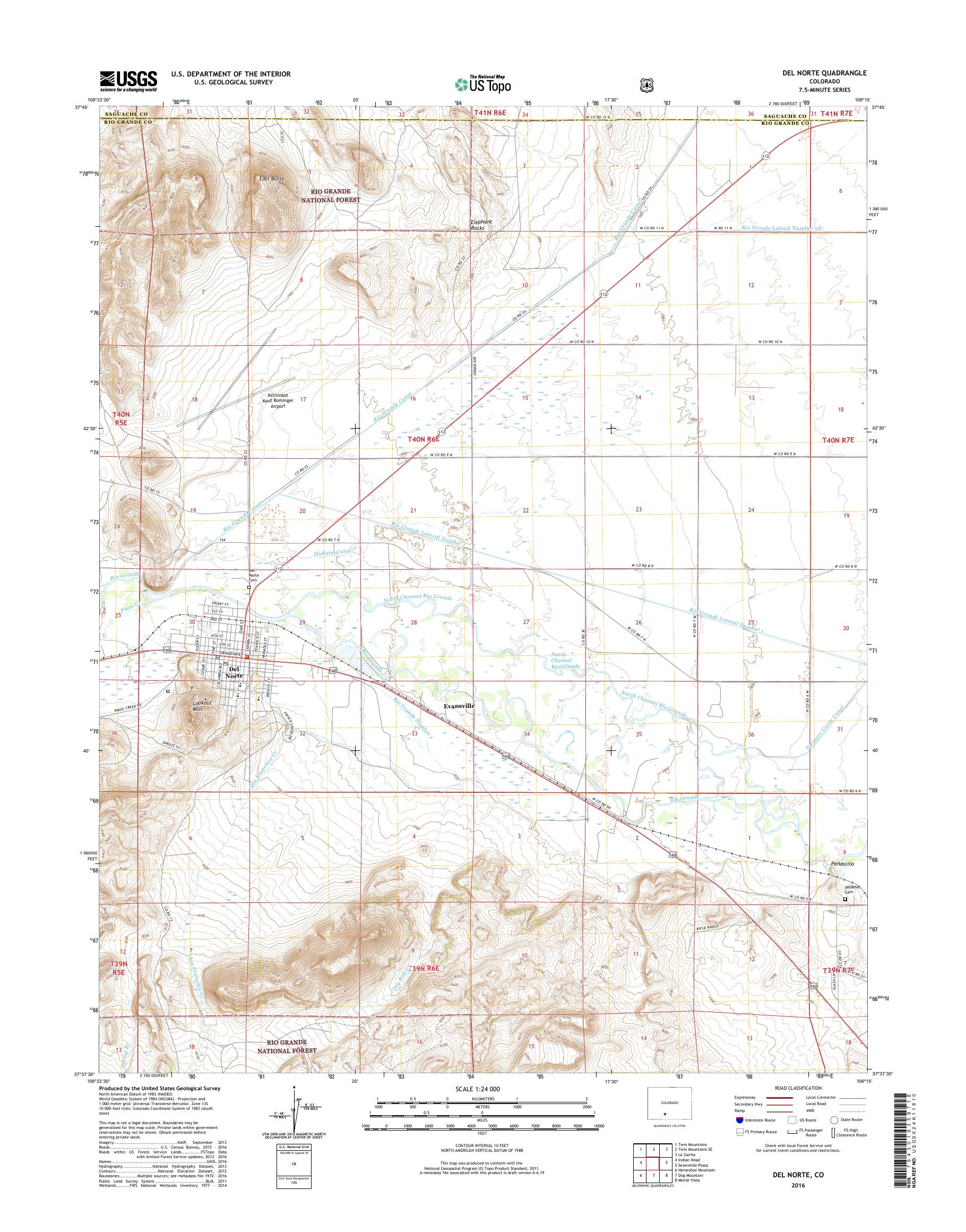 MyTopo Del Norte, Colorado USGS Quad Topo Map