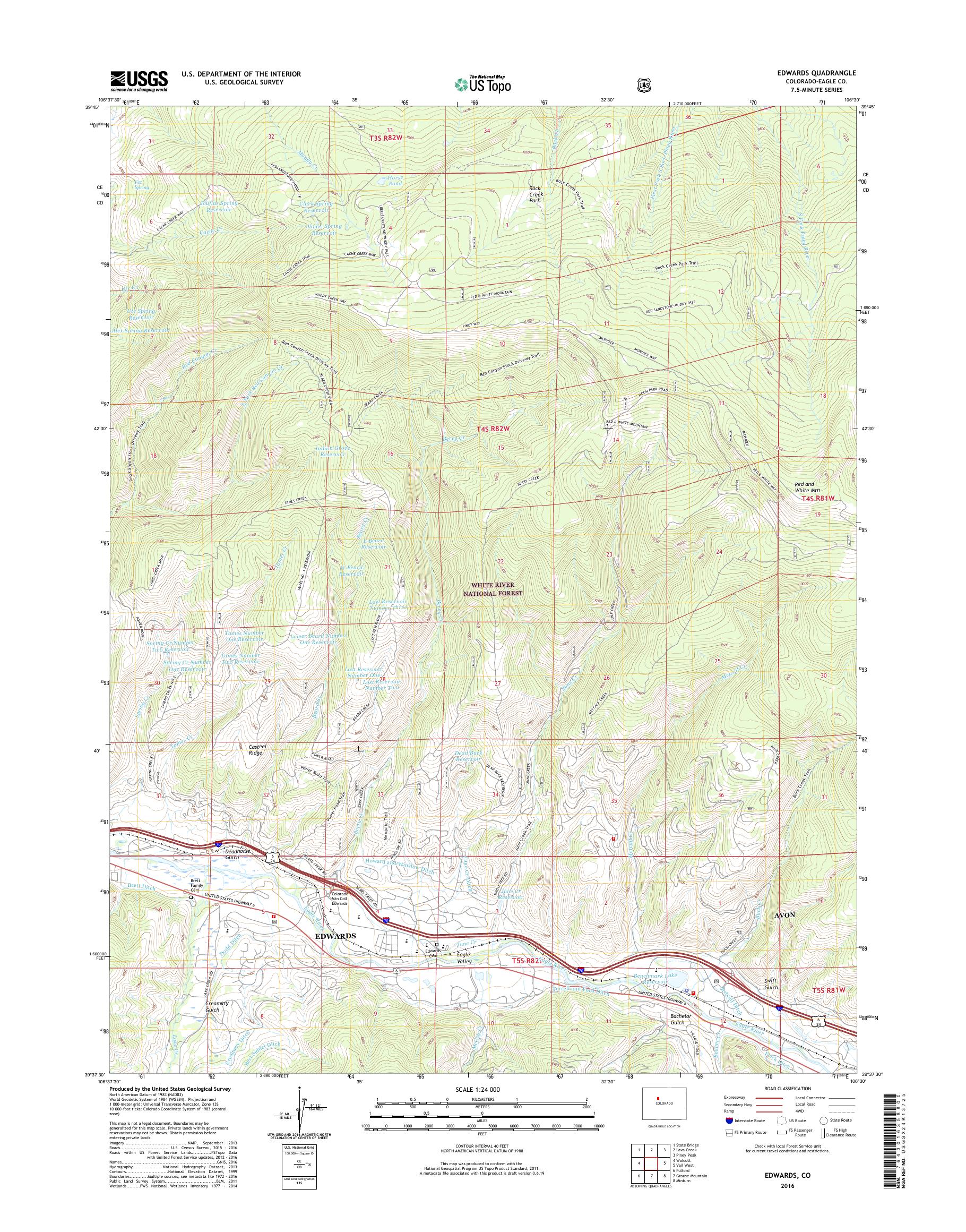 MyTopo Edwards, Colorado USGS Quad Topo Map