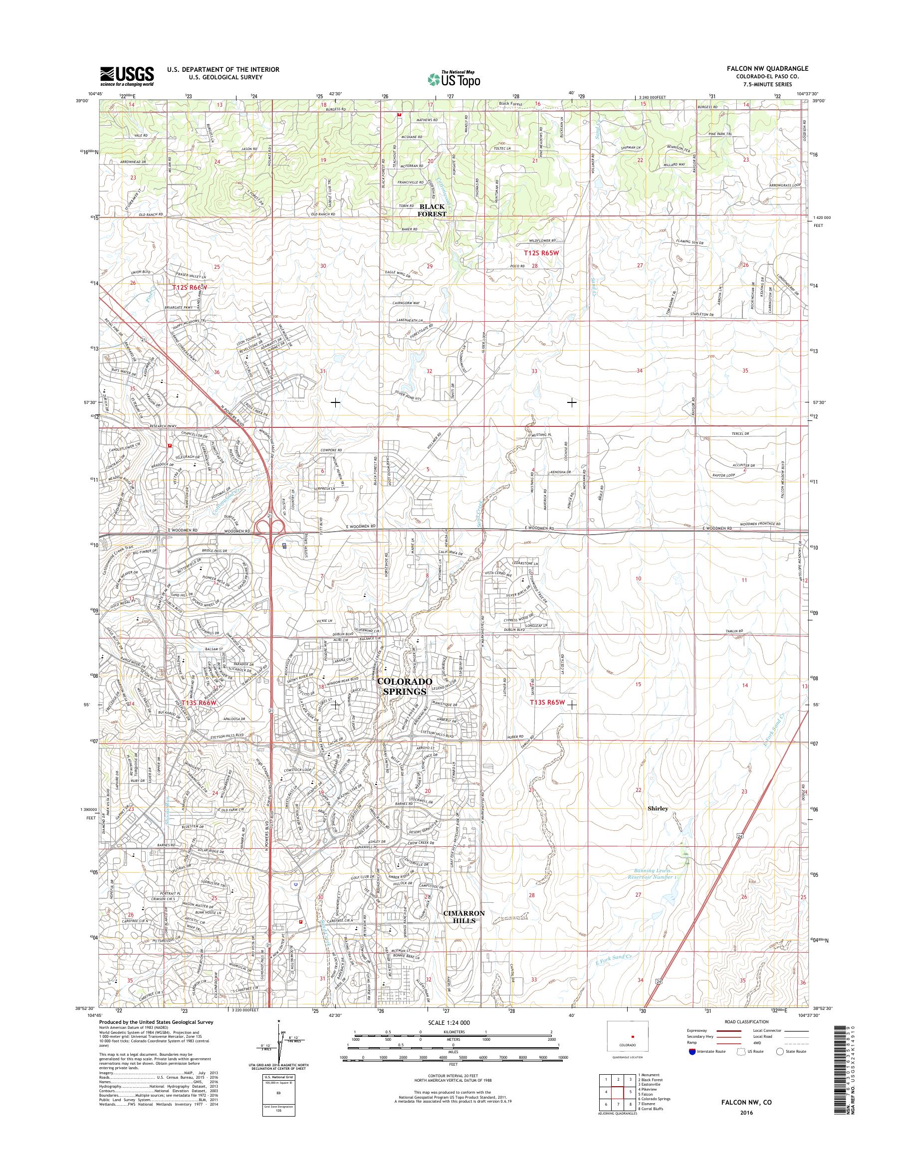 MyTopo Falcon NW, Colorado USGS Quad Topo Map